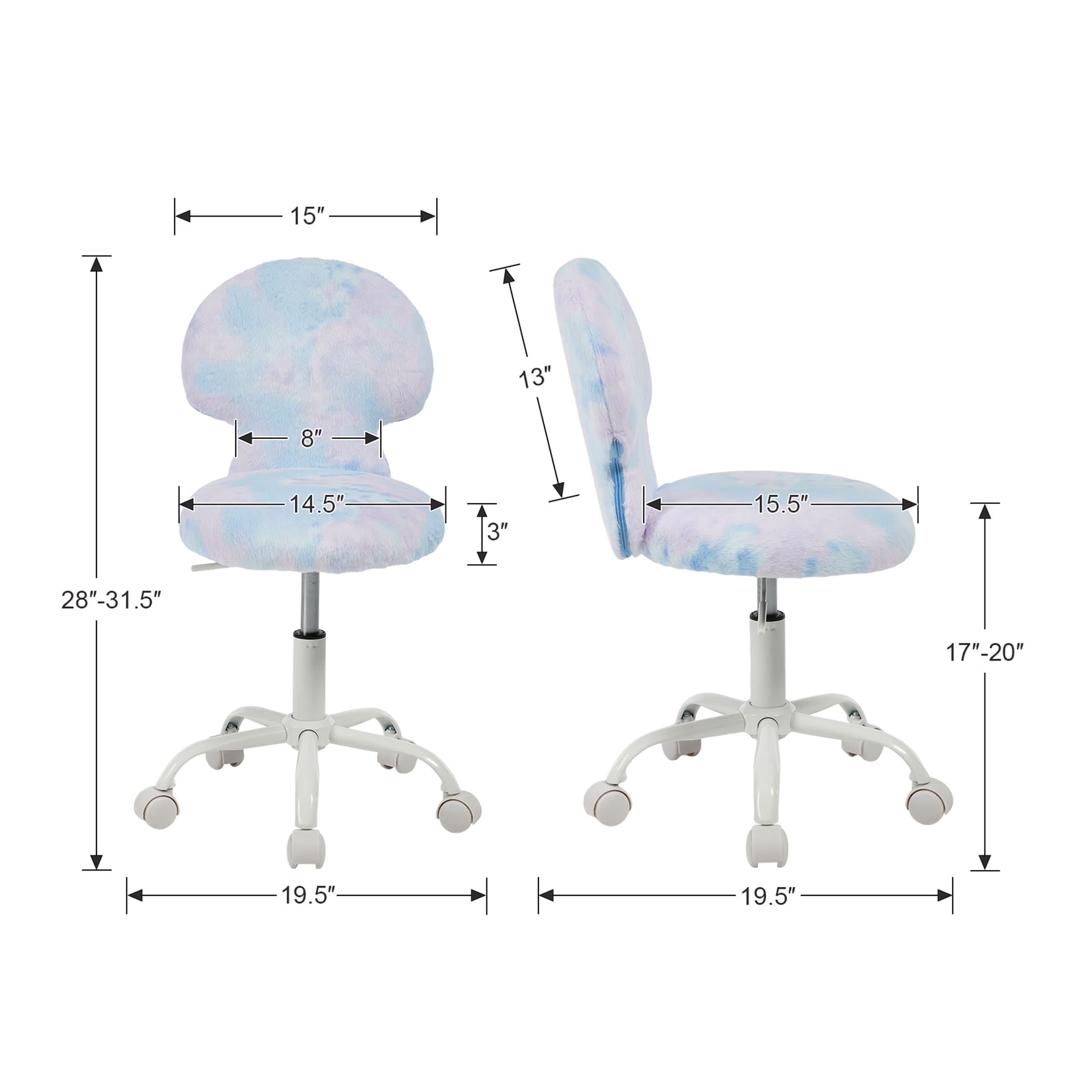 ROCITY Cute Mushroom Ear Backrest Kids Desk Chairs - 4009KC