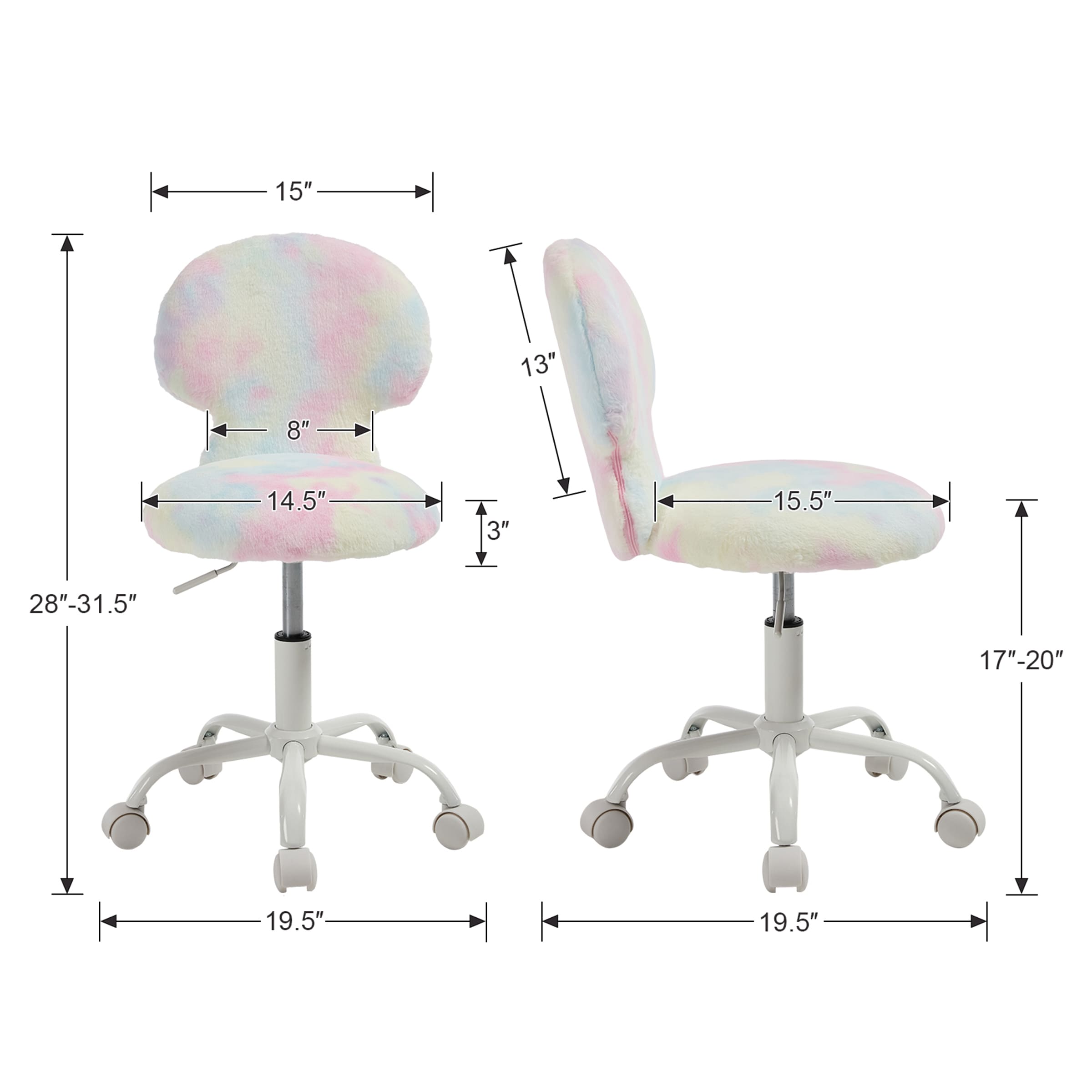 ROCITY Cute Mushroom Ear Backrest Kids Desk Chairs - 4009KC