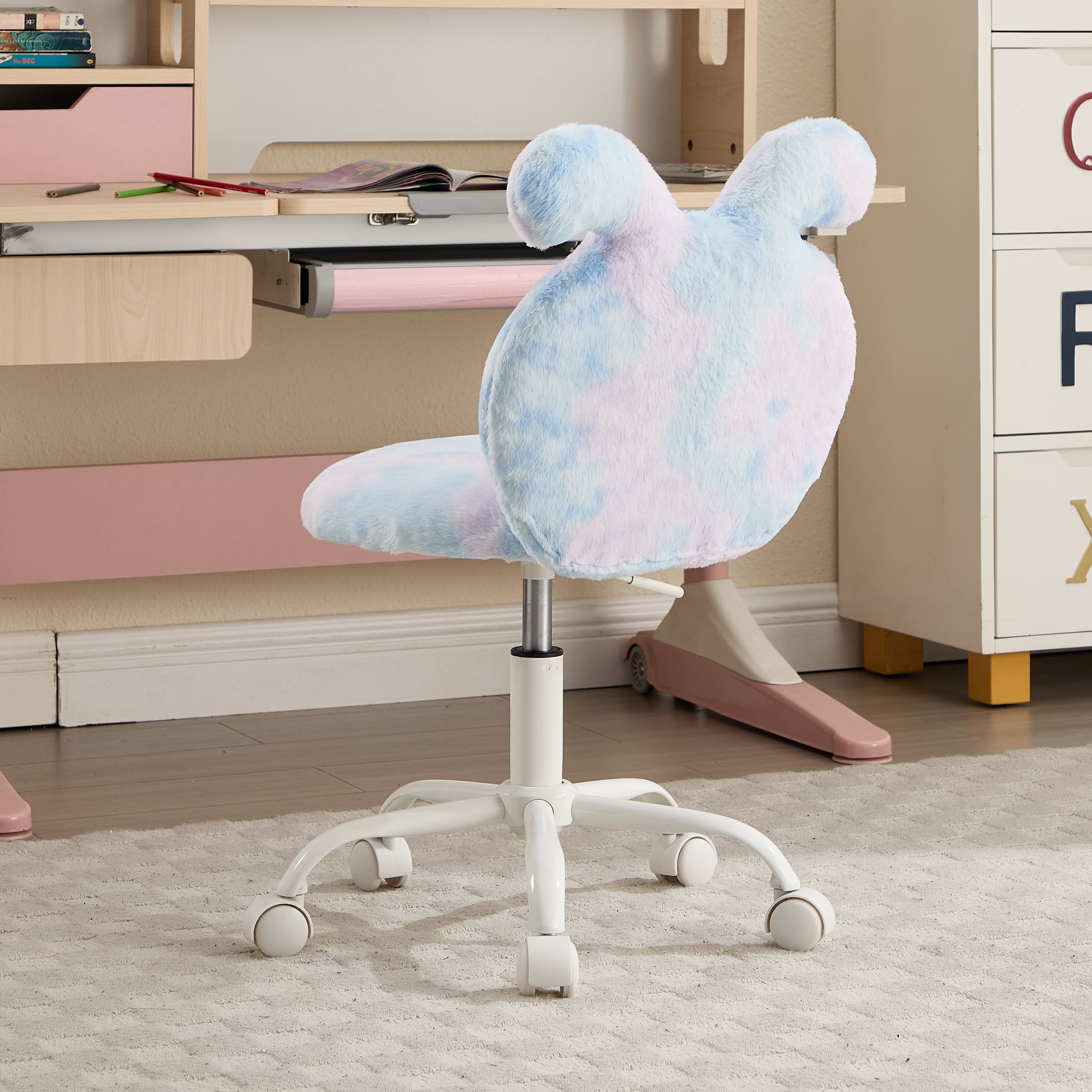 ROCITY Cute Bunny Ear Backrest Kids Desk Chairs - 4001KC