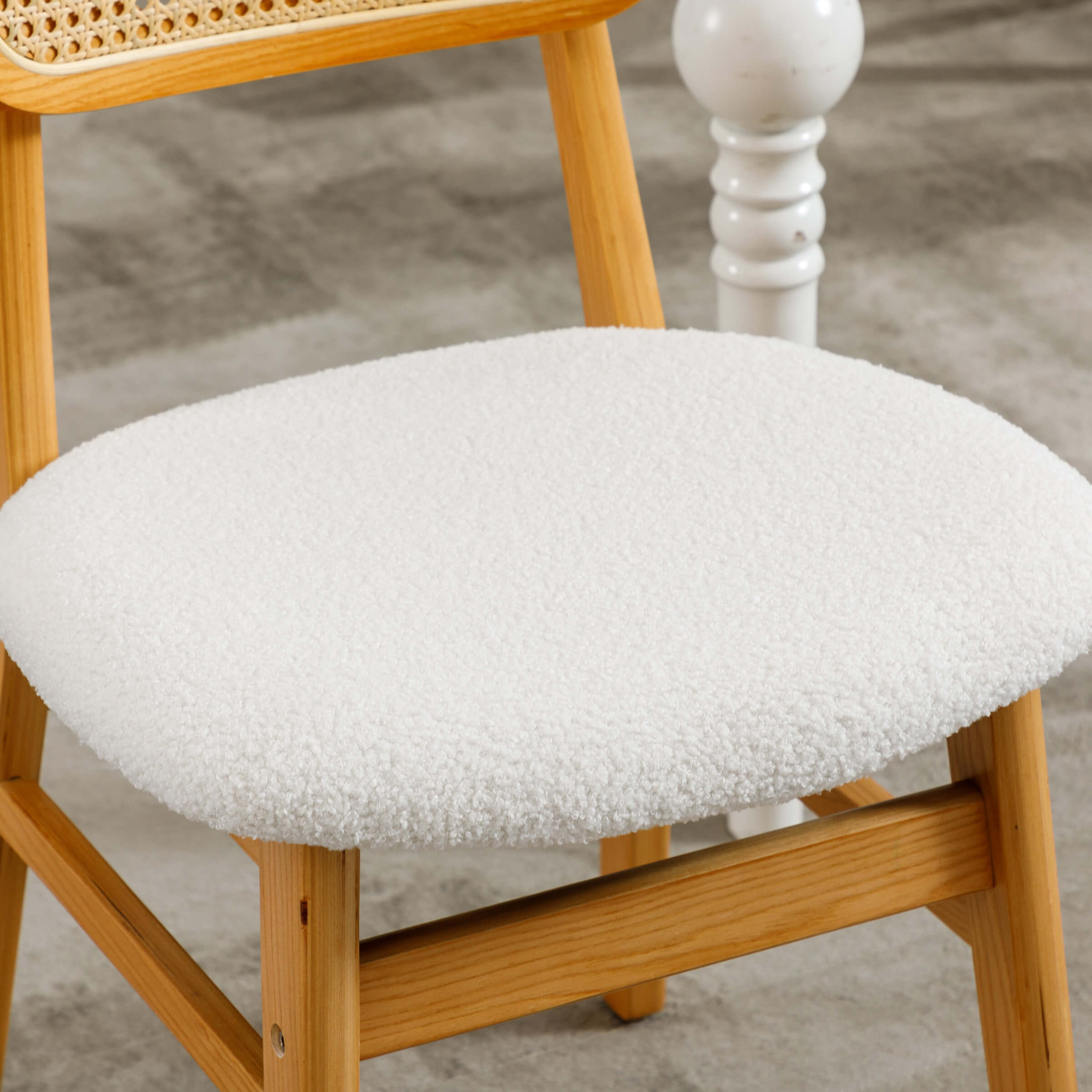 ROCITY Farmhouse Cane Back Dining Chairs Set of 2 - 8009DC