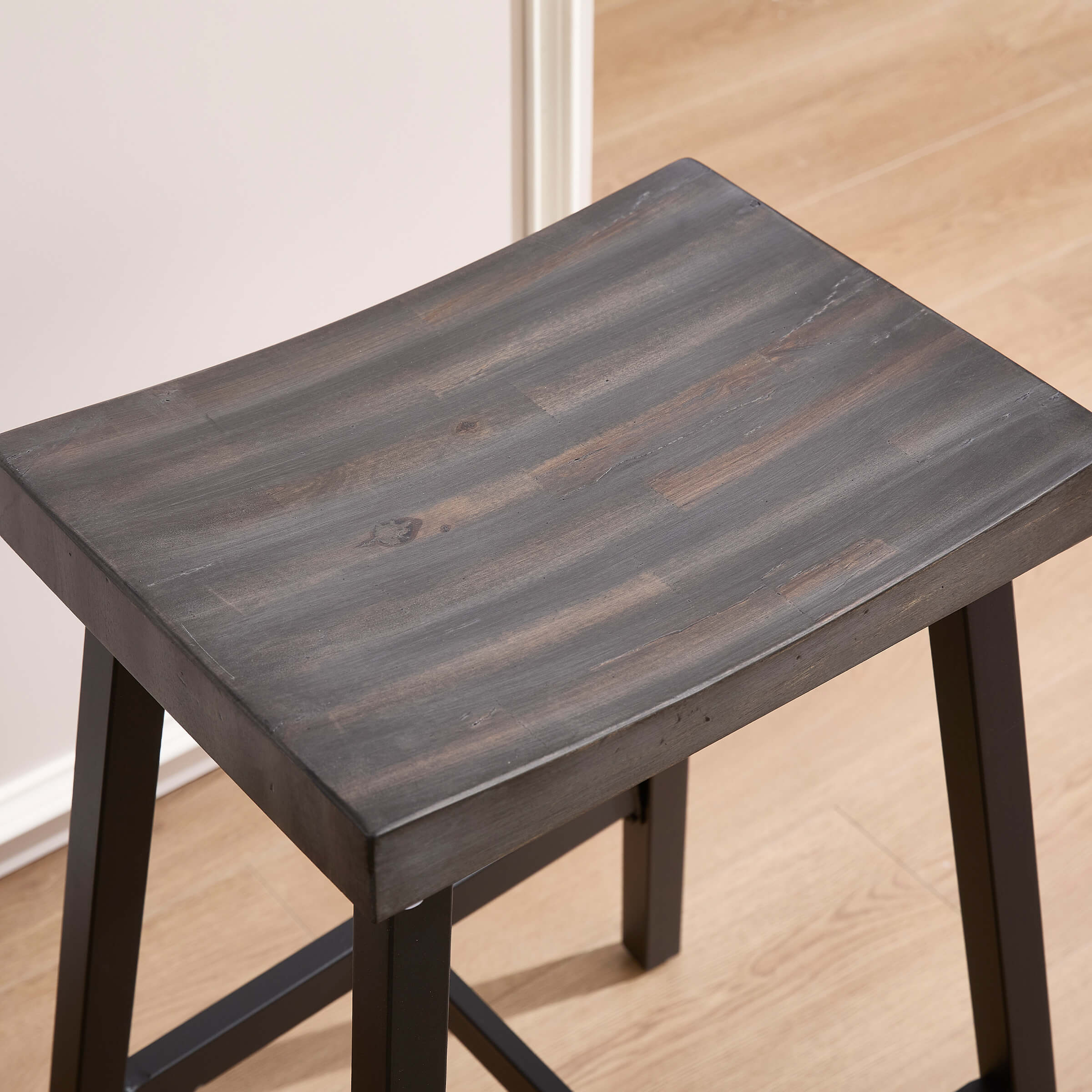 ROCITY Industrial Vintage Saddle Seat Backless Counter Stools Set of 4 - 0519CS