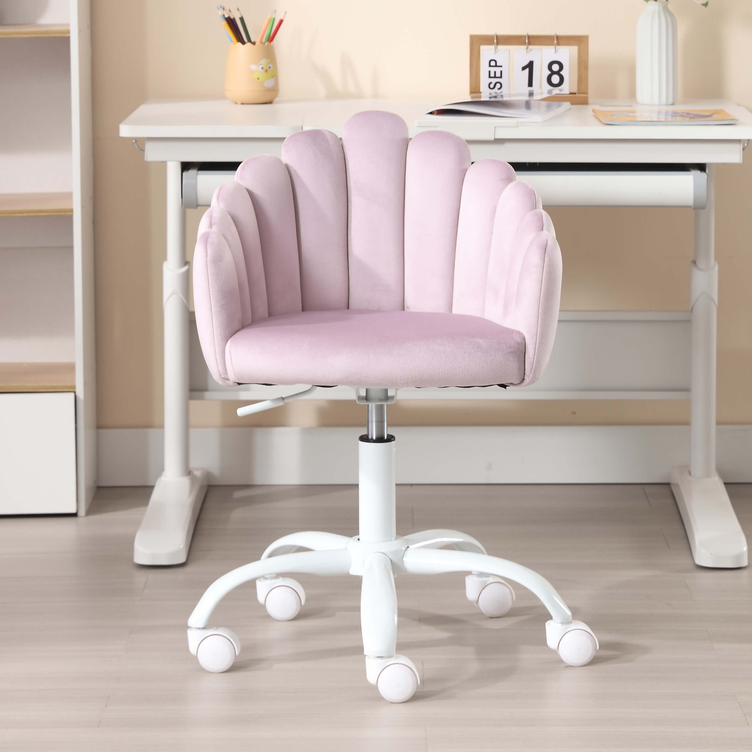 ROCITY Kids Cute Shell Shaped Swivel Adjustable Desk Chair 1 PCS - X403KC