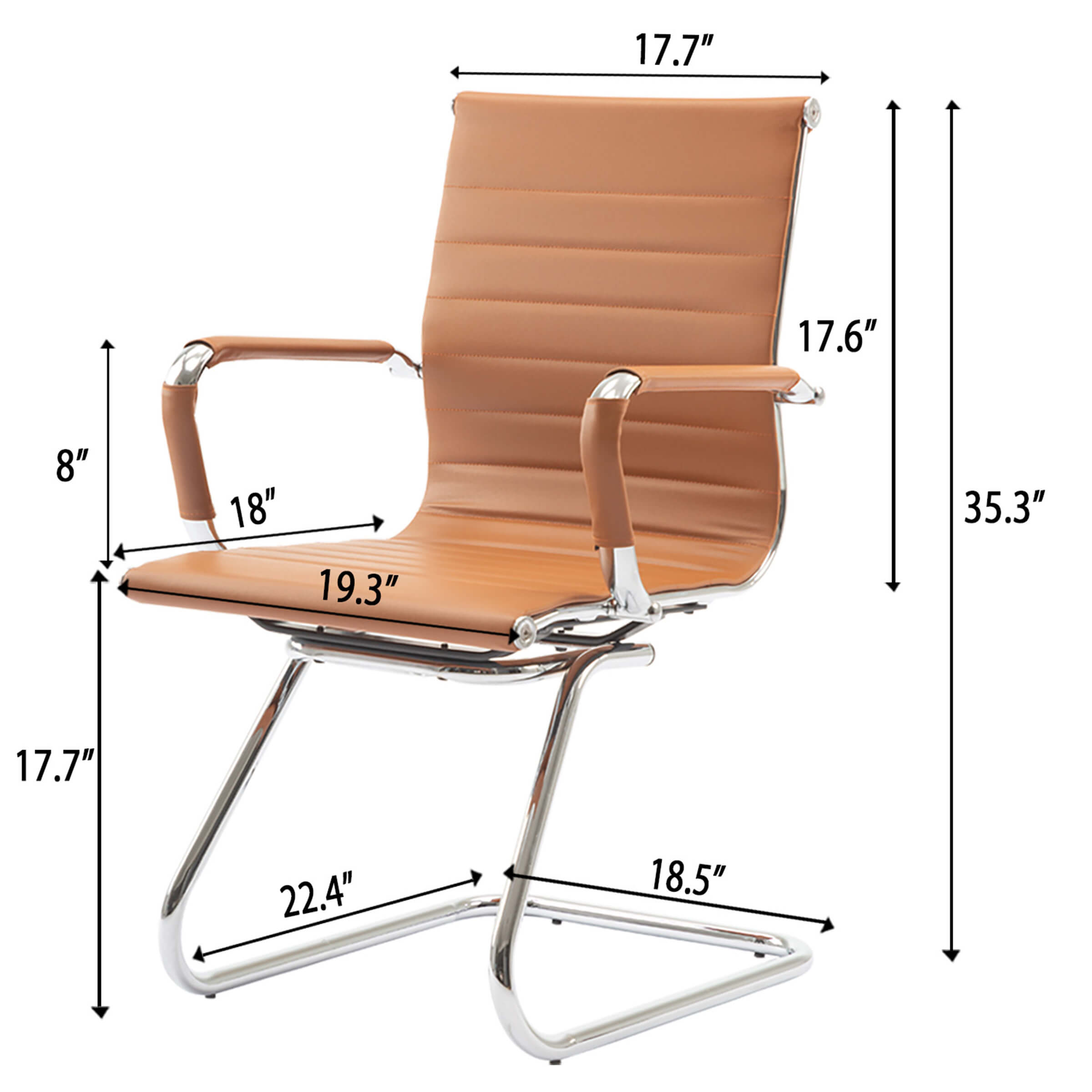 ROCITY Leather Office Guest Chair Set of 2 - X401OC
