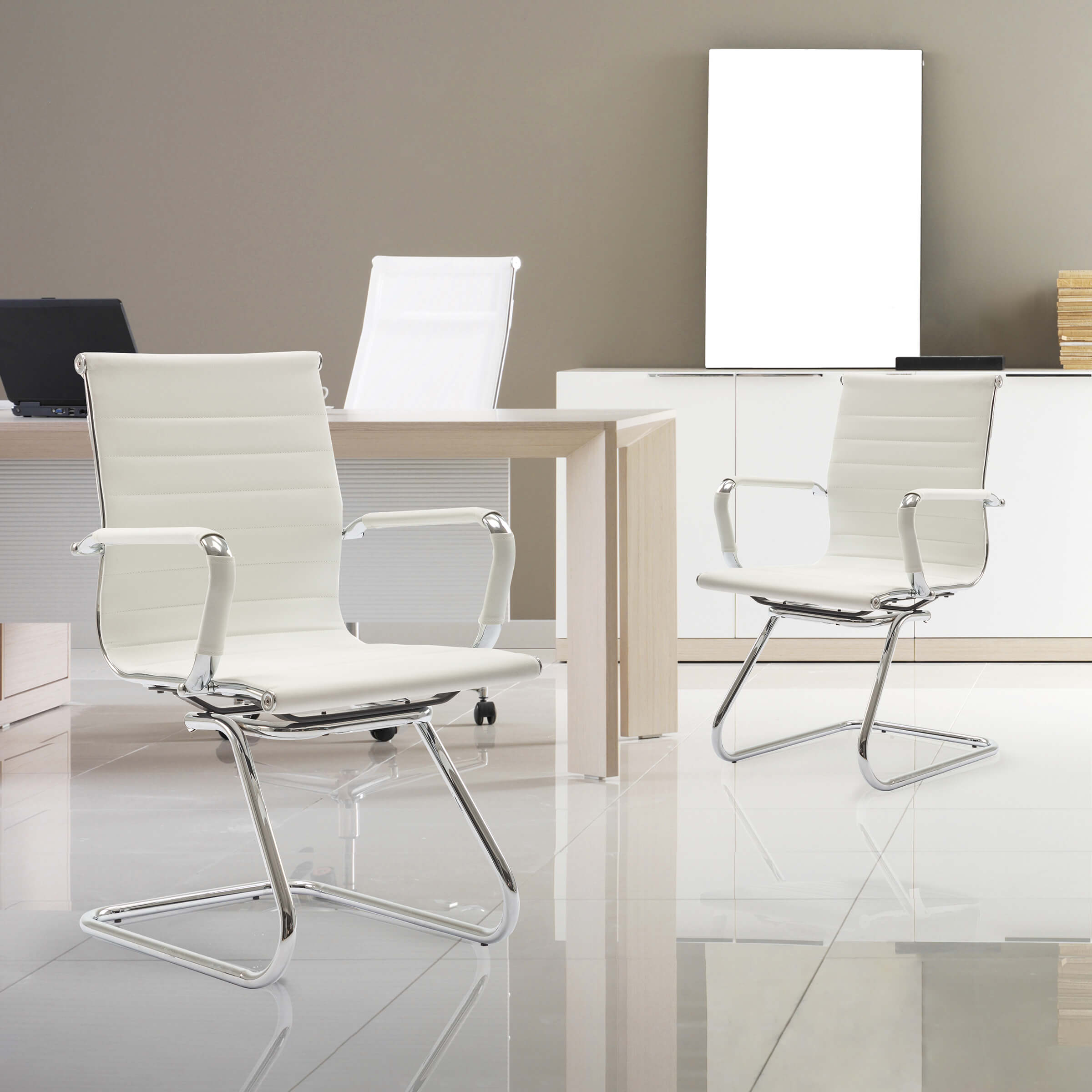 ROCITY Leather Office Guest Chair Set of 2 - X401OC