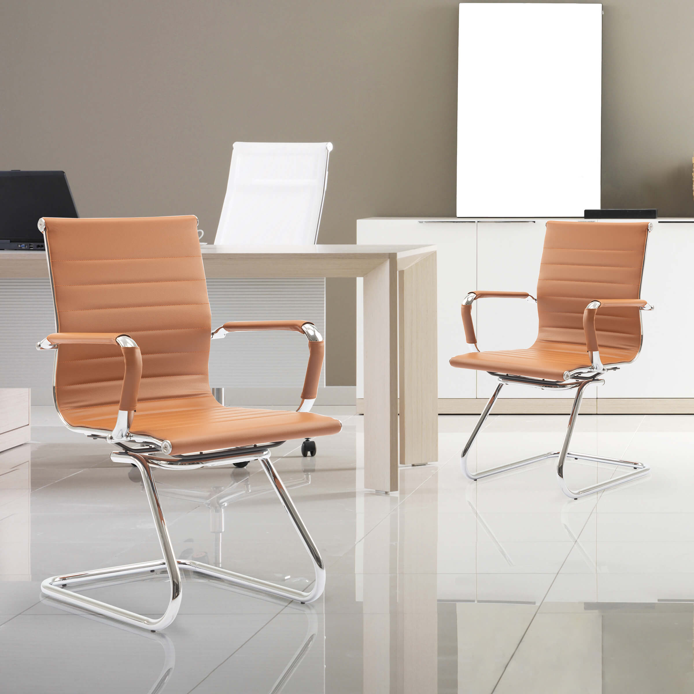 ROCITY Leather Office Guest Chair Set of 2 - X401OC