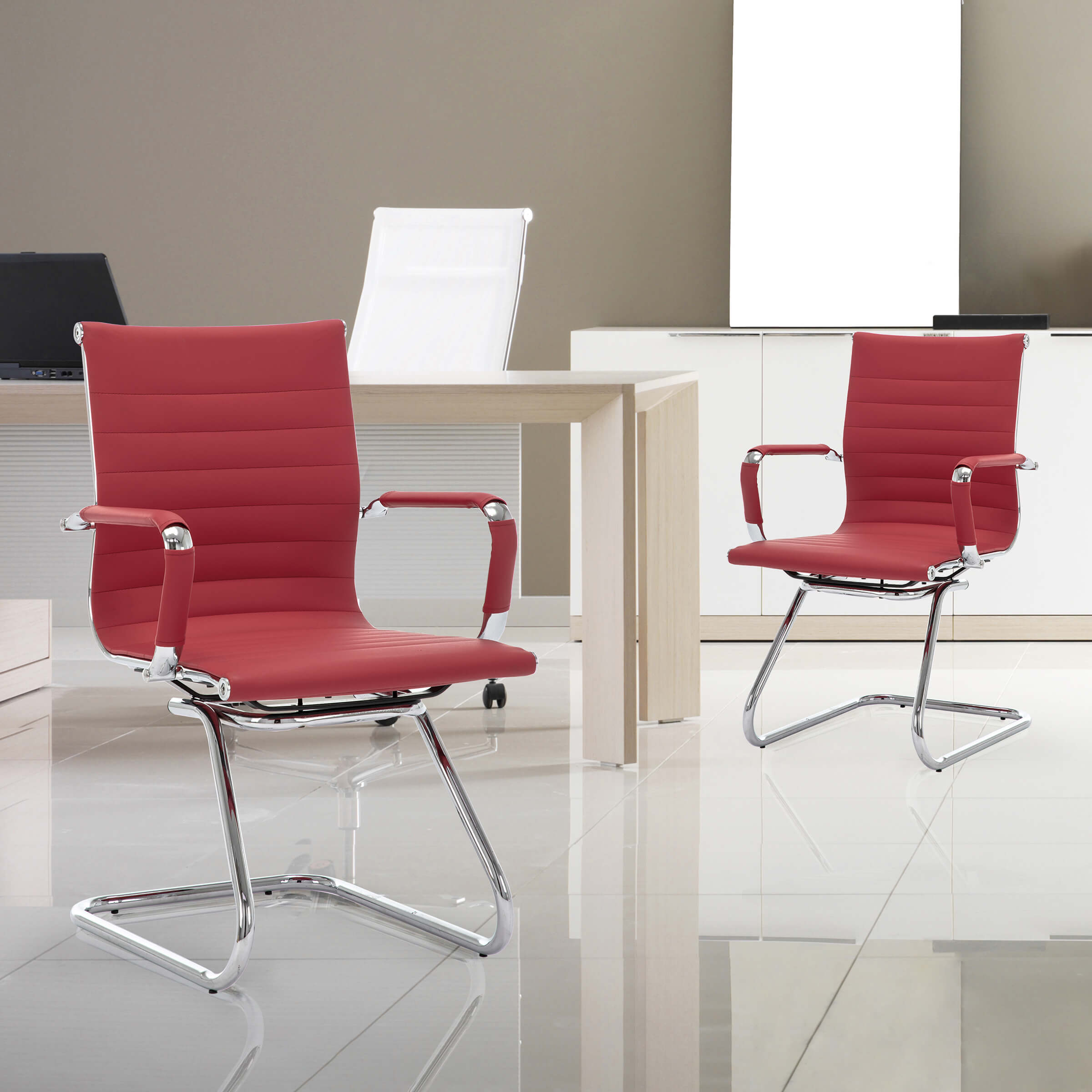 ROCITY Leather Office Guest Chair Set of 2 - X401OC