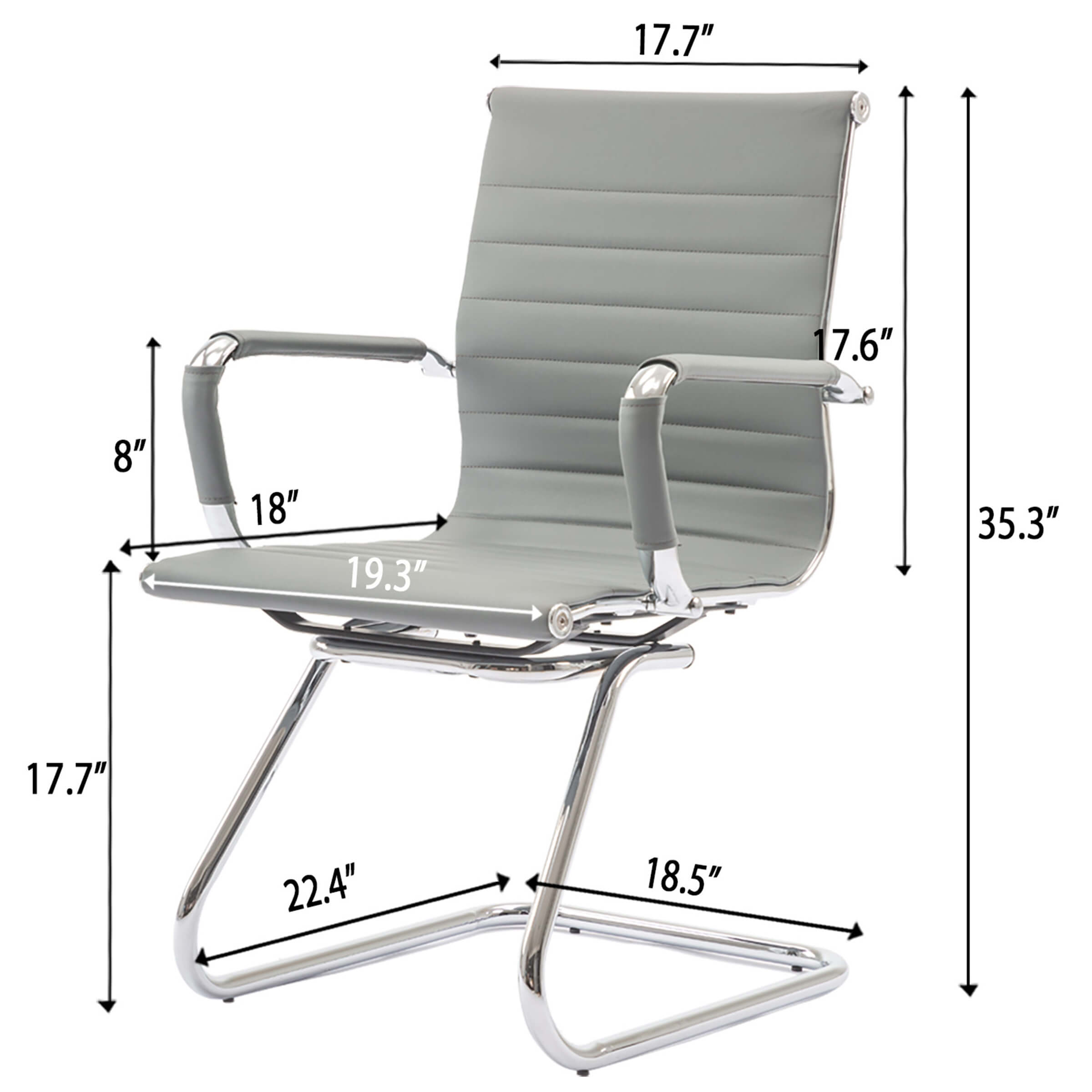 ROCITY Leather Office Guest Chair Set of 2 - X401OC