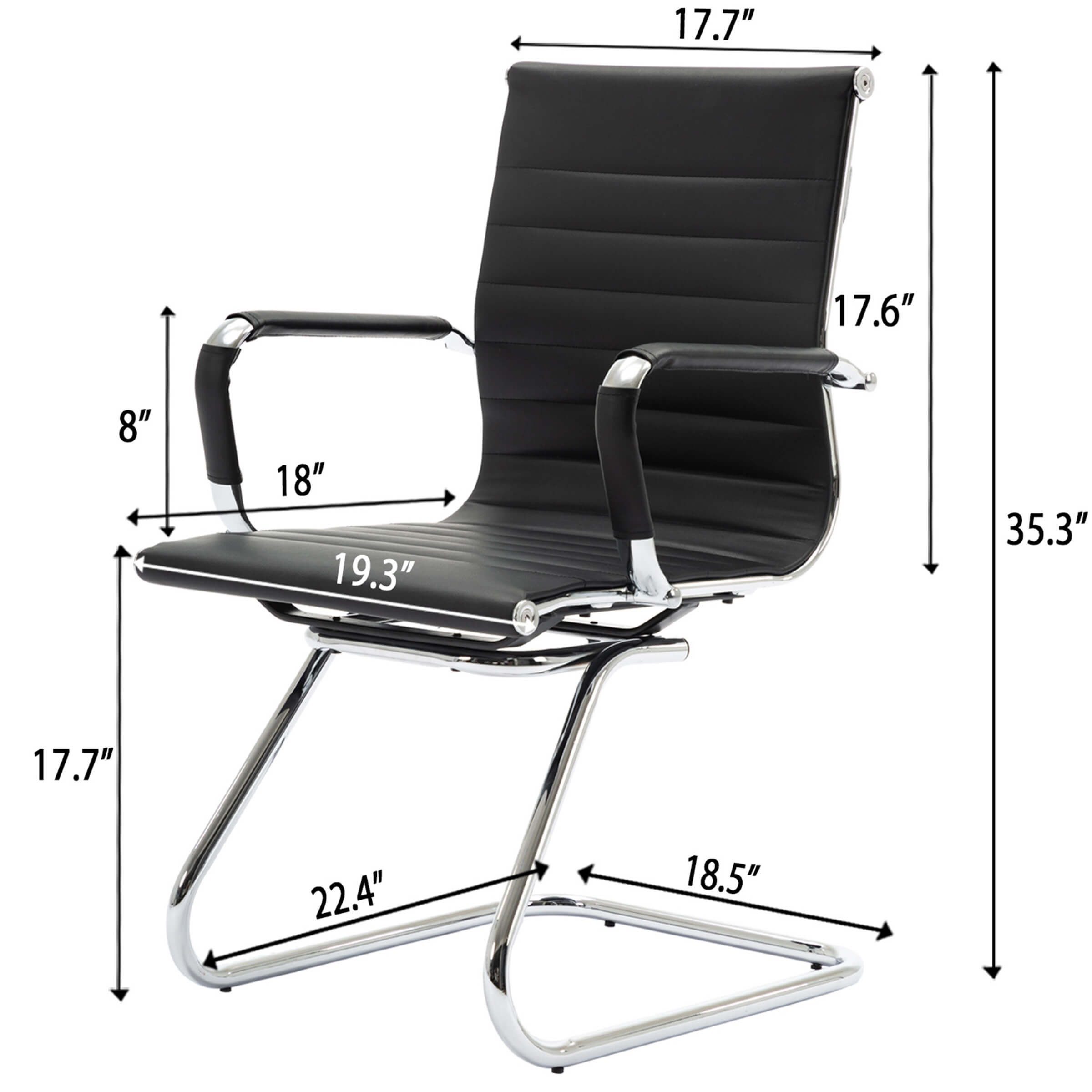 ROCITY Leather Office Guest Chair Set of 2 - X401OC