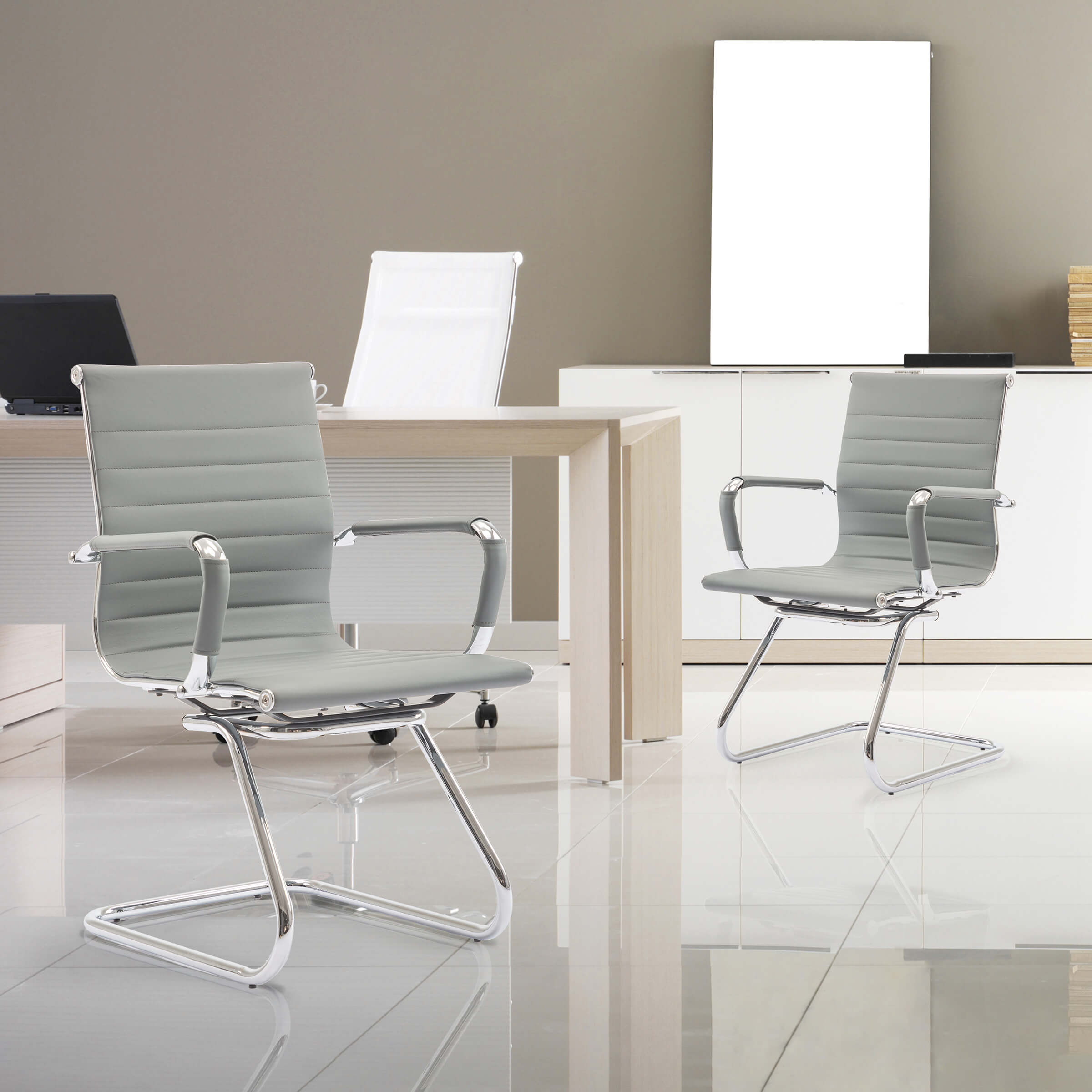 ROCITY Leather Office Guest Chair Set of 2 - X401OC