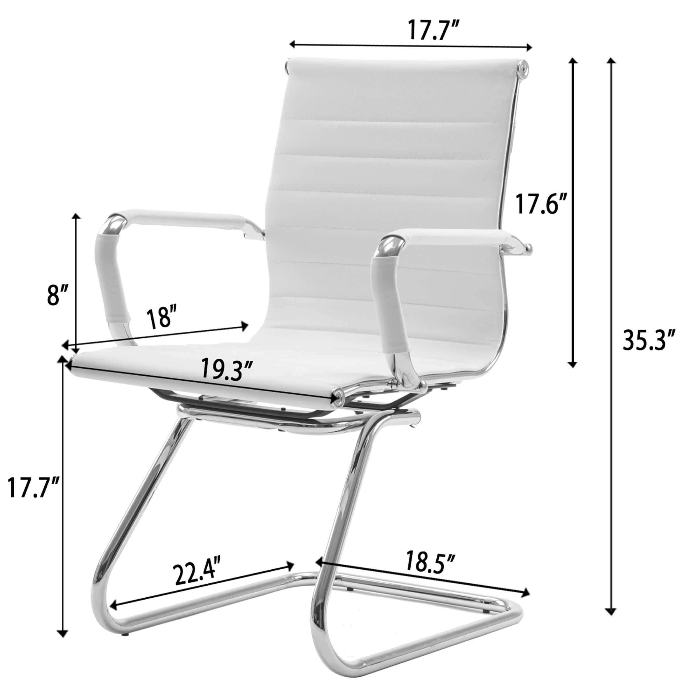 ROCITY Leather Office Guest Chair Set of 2 - X401OC