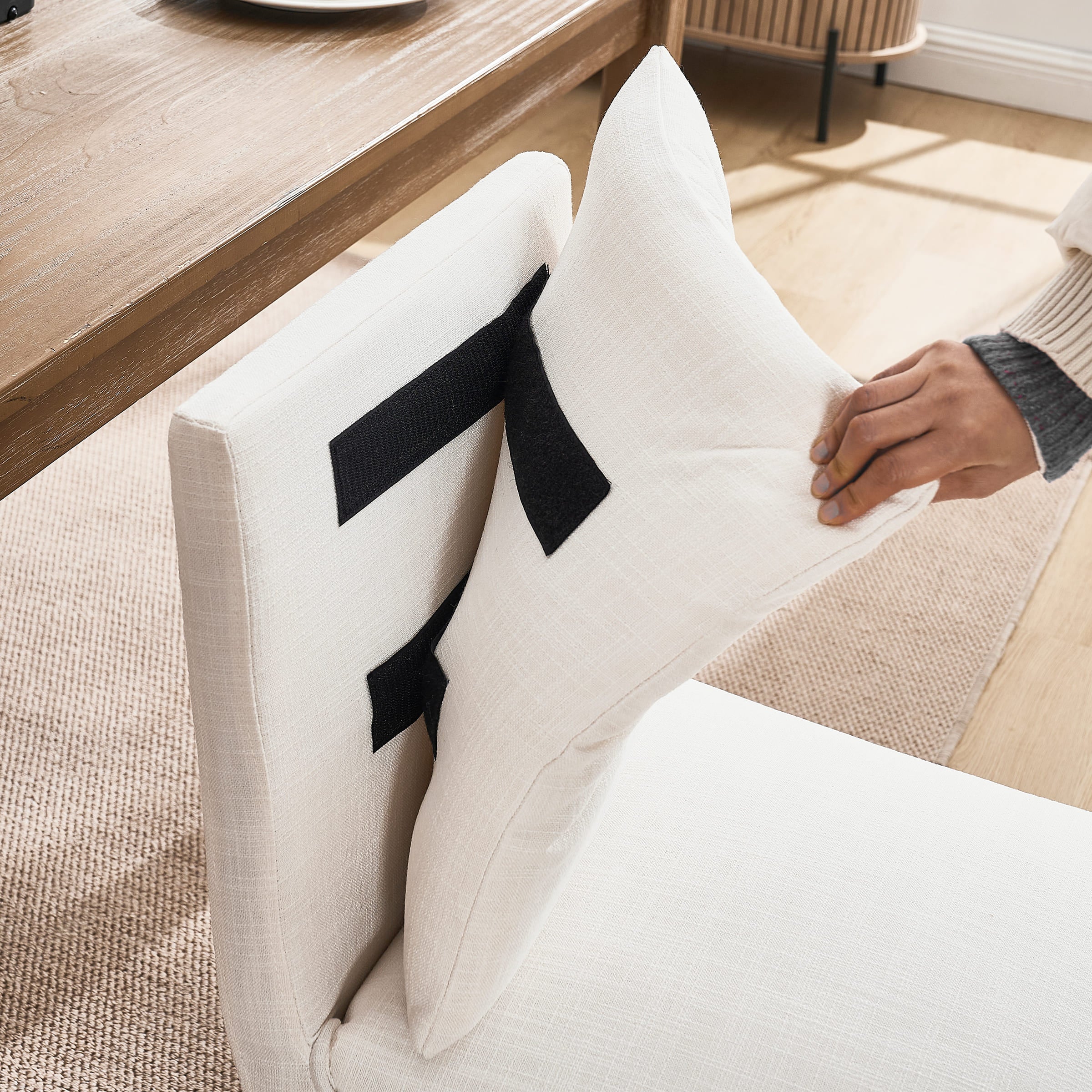 Janoray Linen Cushion Back Dining Chairs Set of 2 - 1007DC