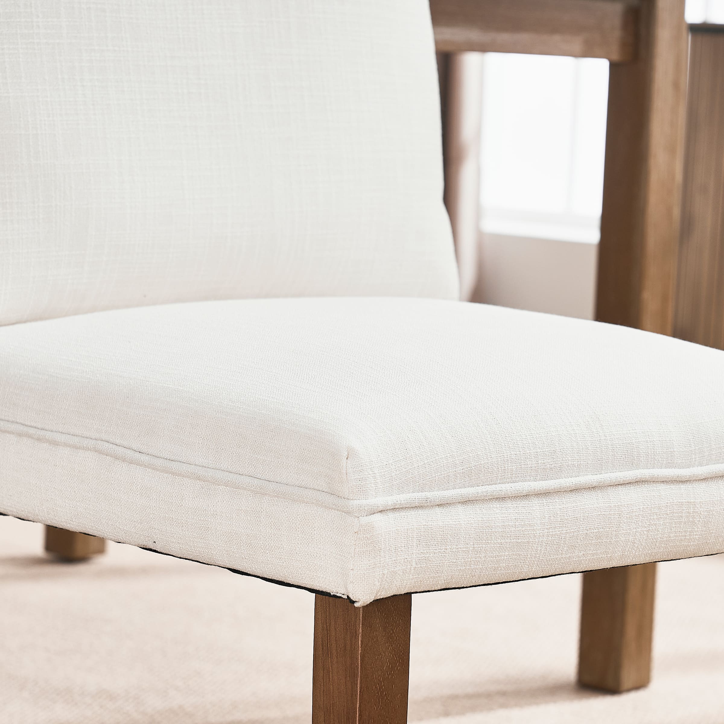 Janoray Linen Cushion Back Dining Chairs Set of 2 - 1007DC