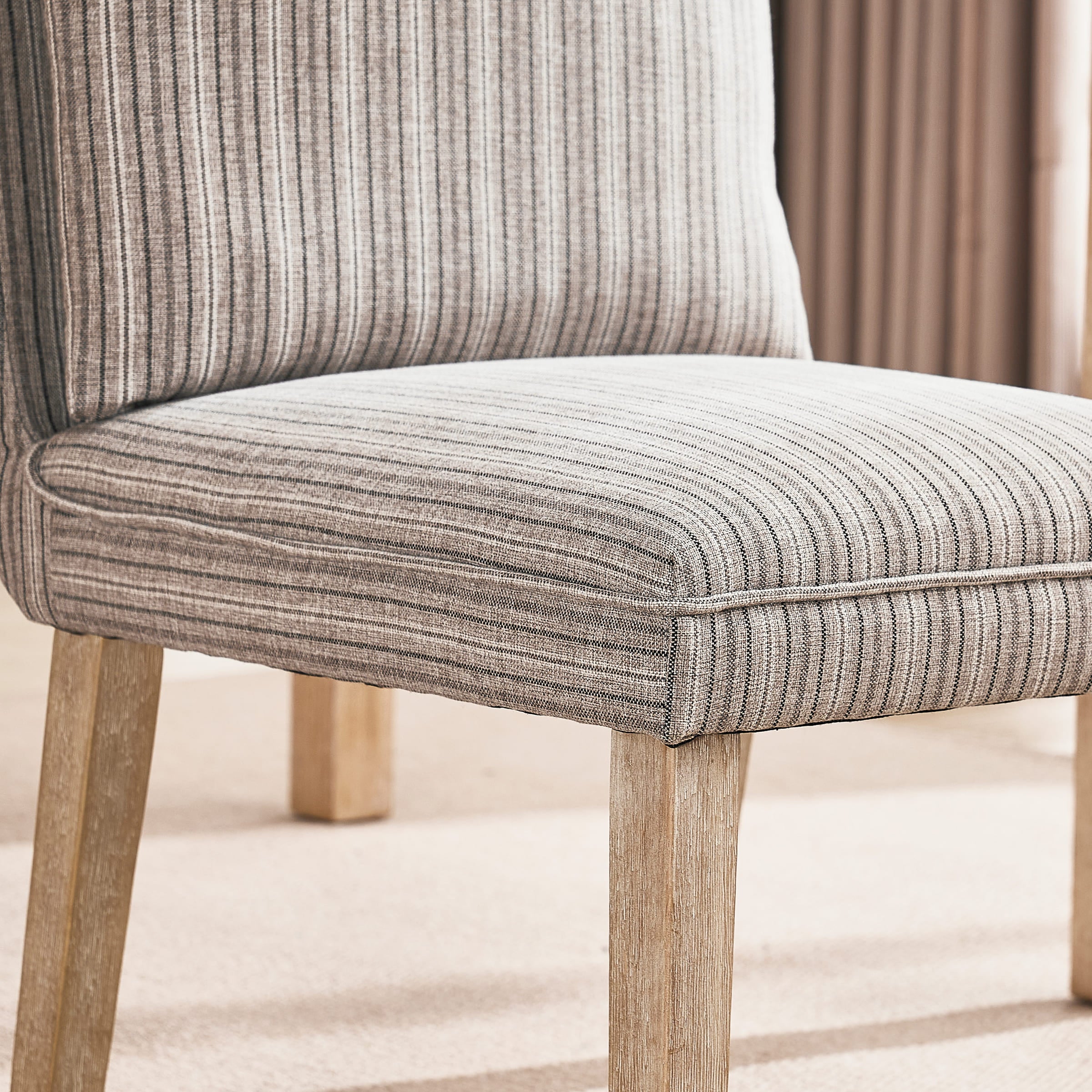 Janoray Linen Cushion Back Dining Chairs Set of 2 - 1007DC