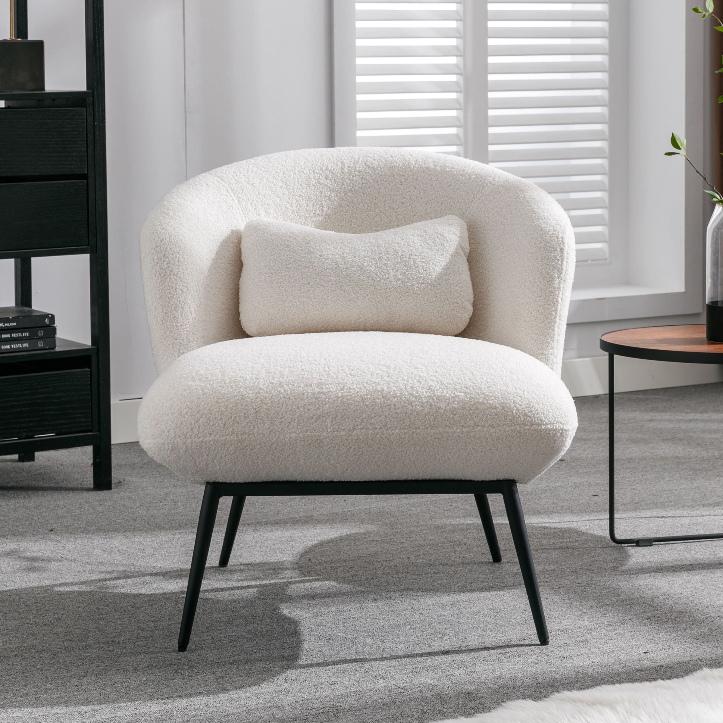 ROCITY Modern Accent Chair with Lumbar Pillow 1 PCS -19040AC