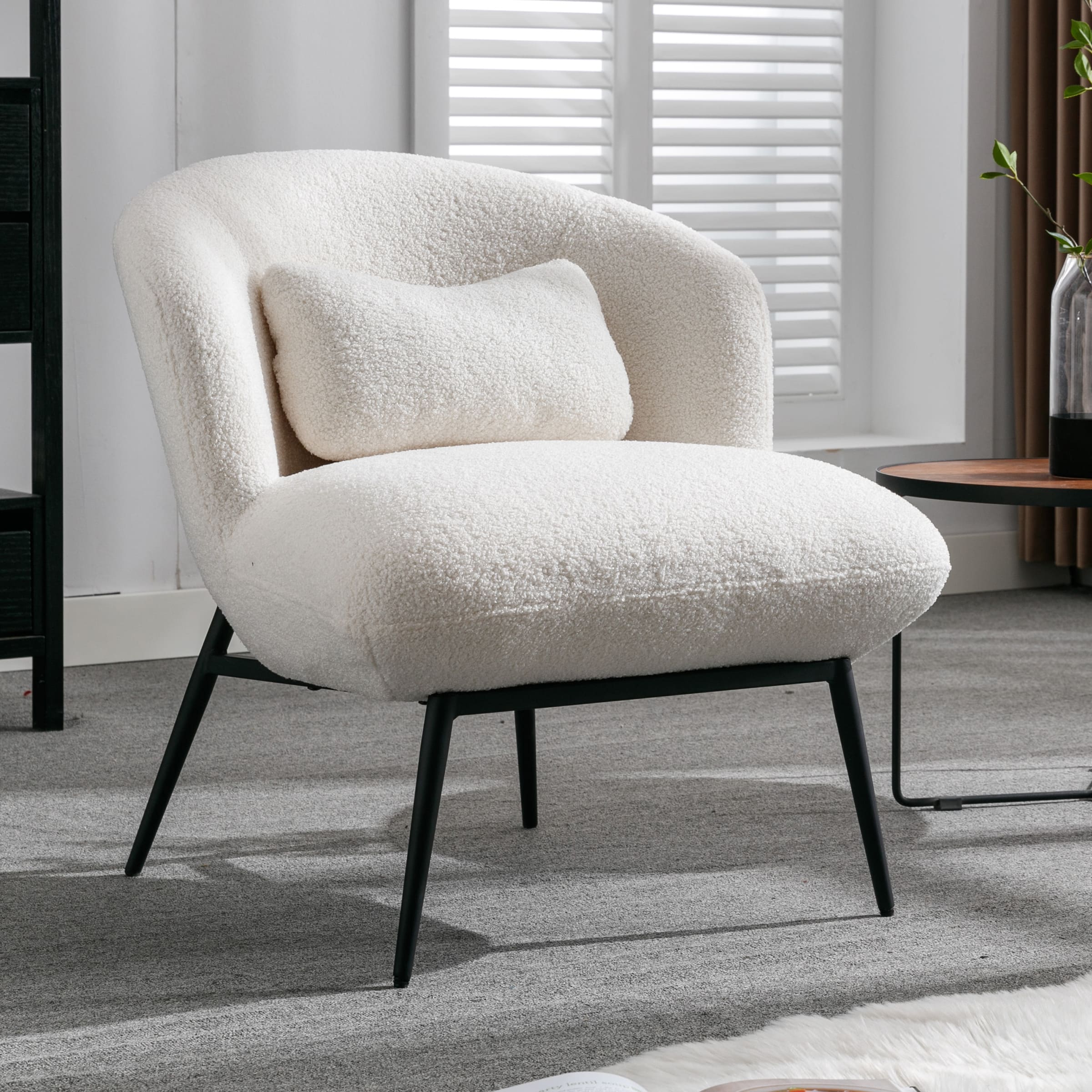 ROCITY Modern Accent Chair with Lumbar Pillow 1 PCS -19040AC