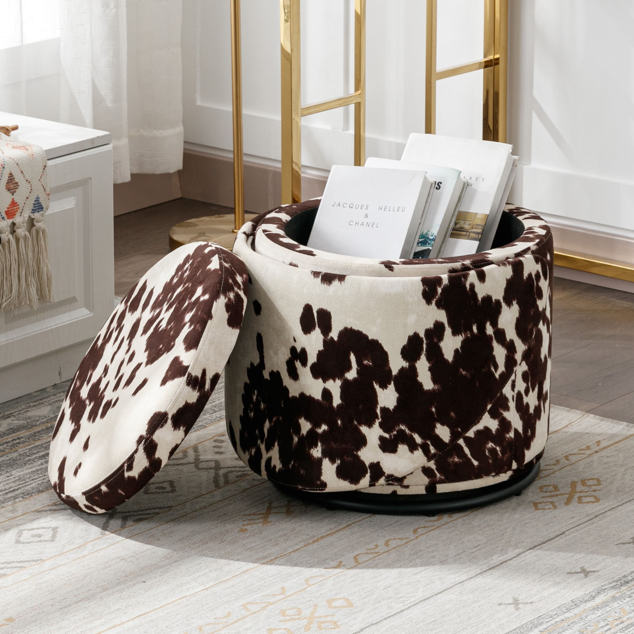 ROCITY Modern Armless Swivel Ottoman 1 PCS - 2307OT