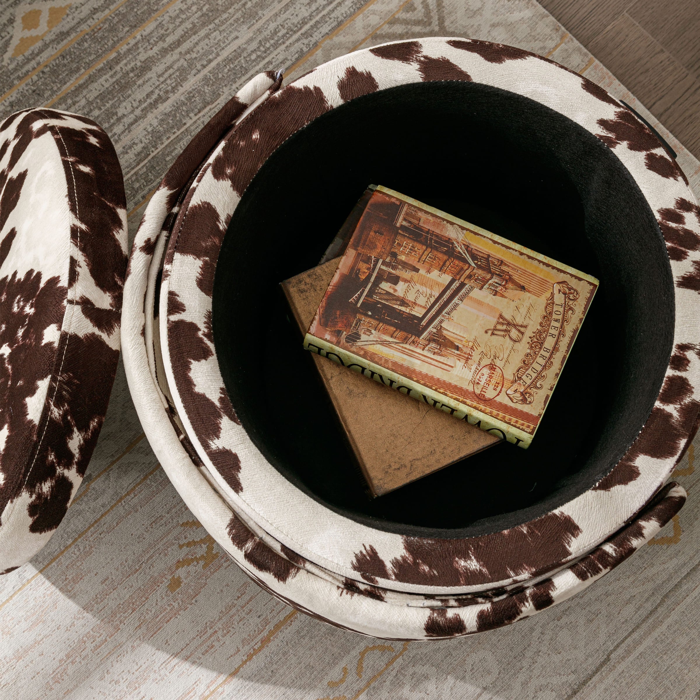 ROCITY Modern Armless Swivel Storage Ottoman 1 PCS - 2307OT