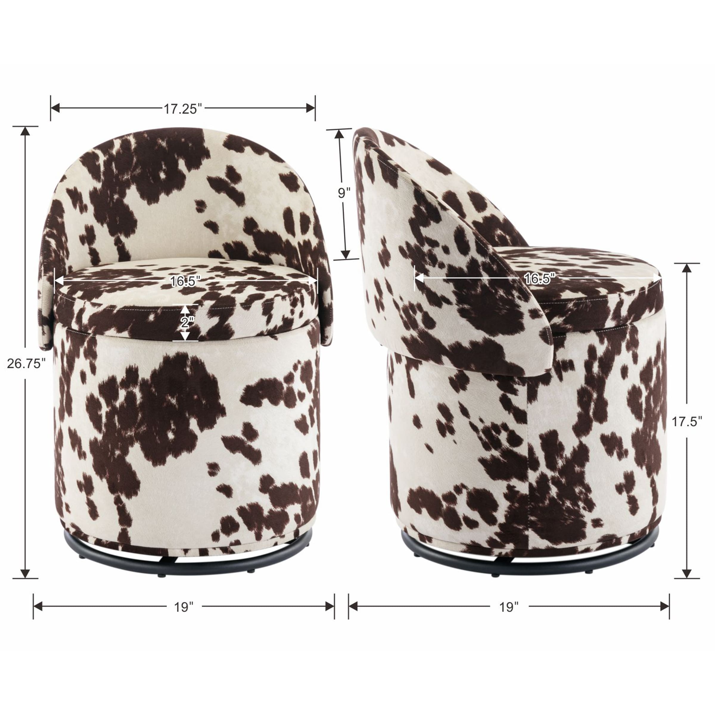 ROCITY Modern Armless Swivel Ottoman 1 PCS - 2307OT