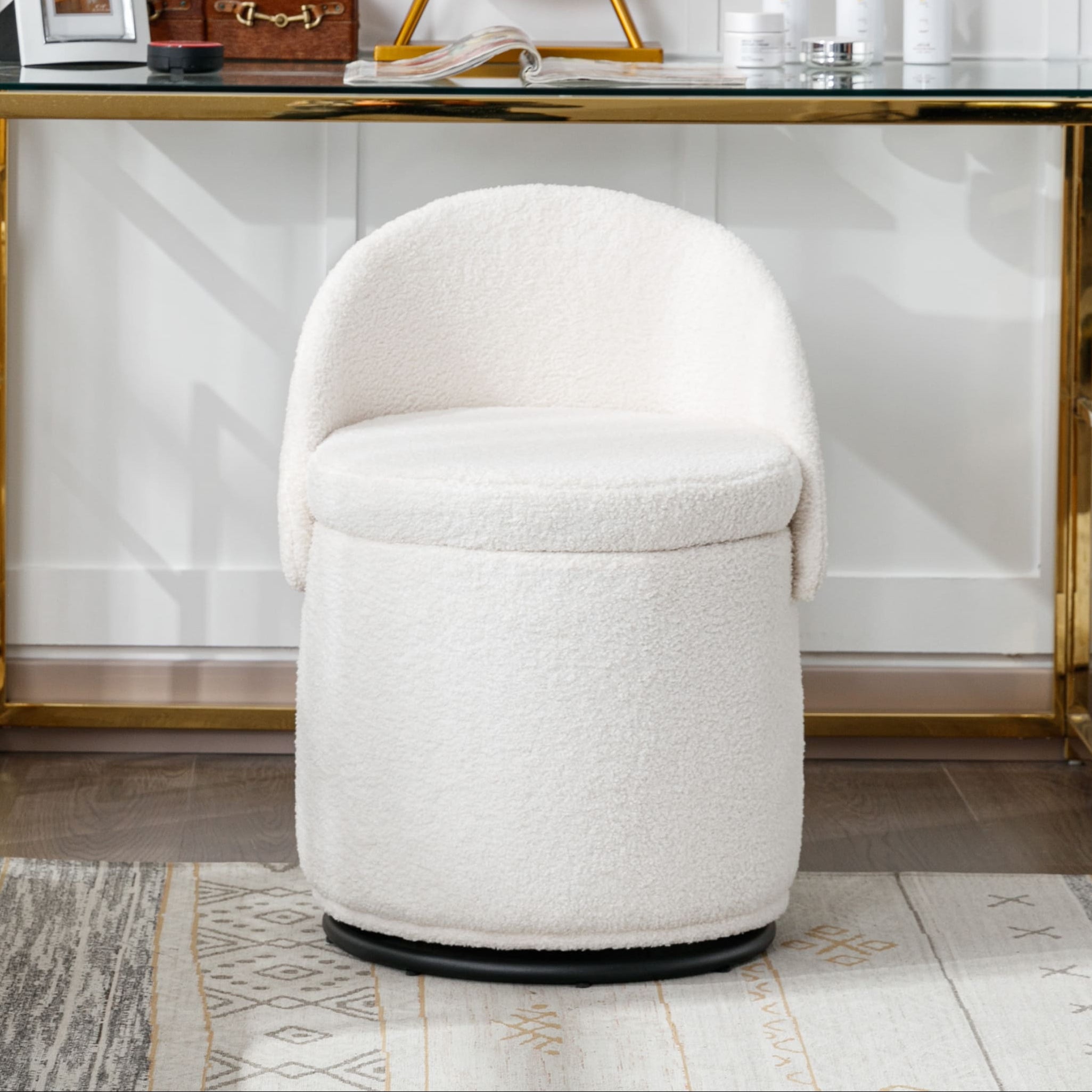 ROCITY Modern Armless Swivel Ottoman 1 PCS - 2307OT