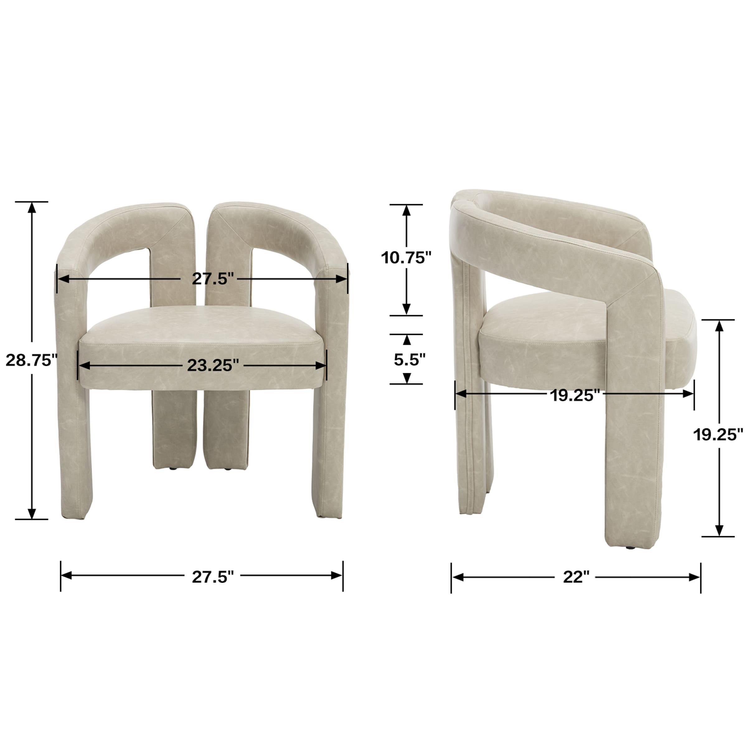 ROCITY Modern Barrel Dining Chair 1 PCS - 10068DC