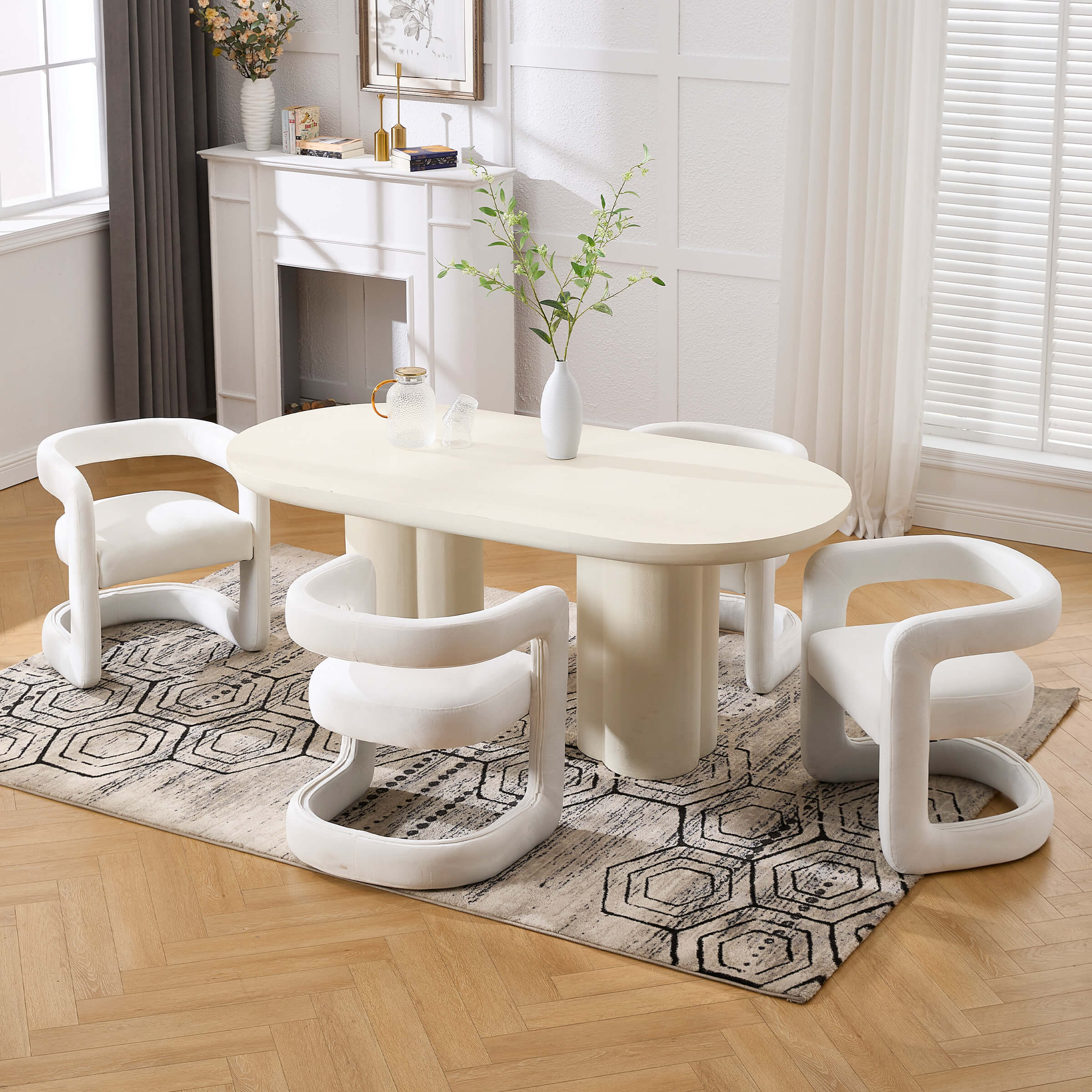 ROCITY Modern Barrel Dining Room Chair 1 PCS - 10063DC