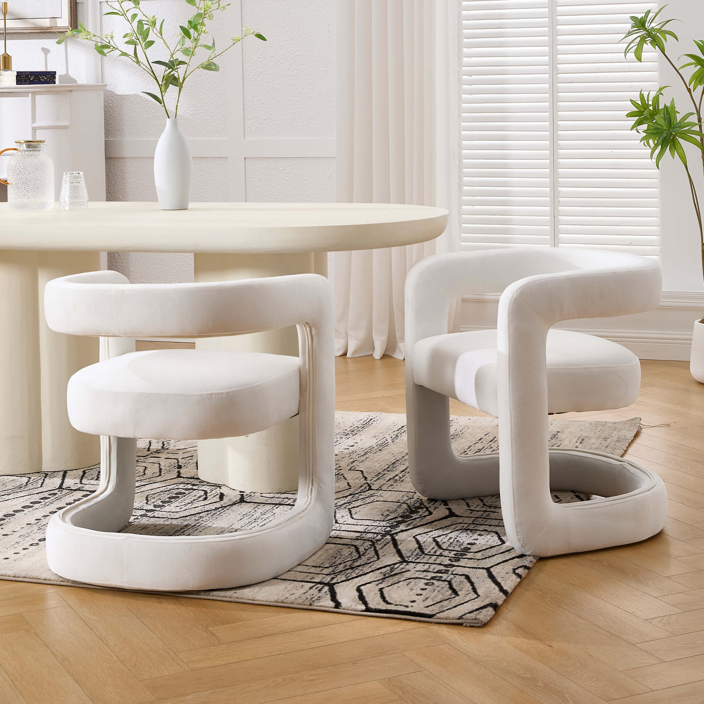 ROCITY Modern Barrel Dining Room Chair 1 PCS - 10063DC