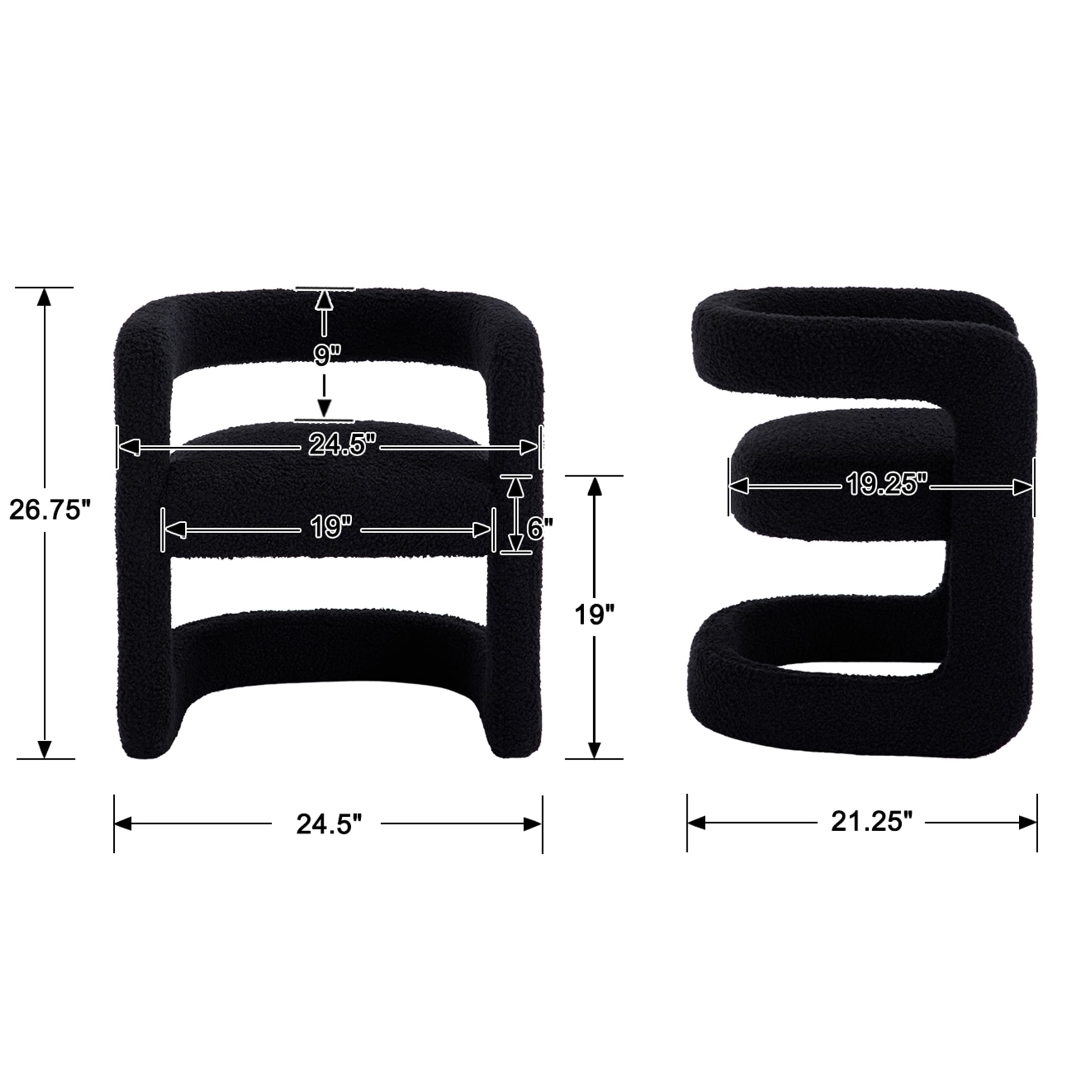 ROCITY Modern Barrel Dining Room Chair 1 PCS - 10063DC