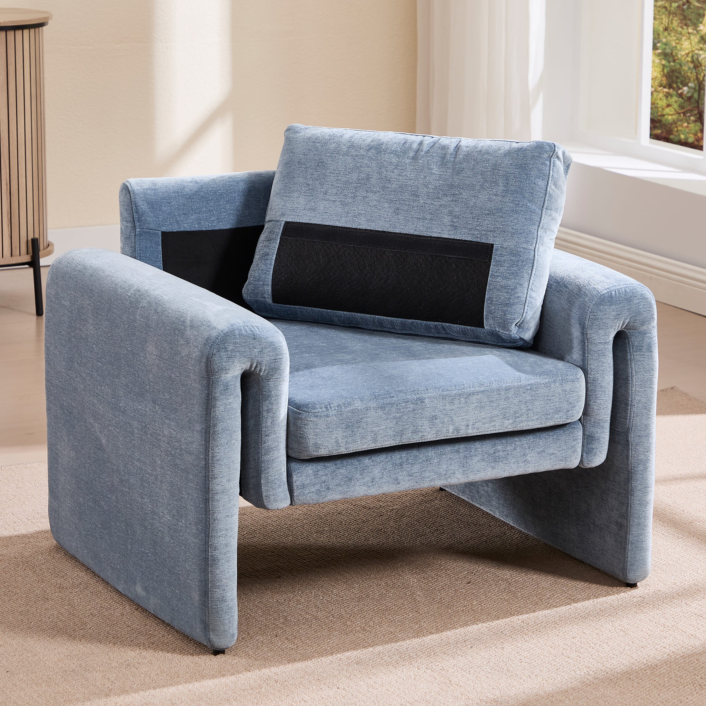 ROCITY Modern Chenille Upholstered Accent Armchair 1 PCS - 7103AC