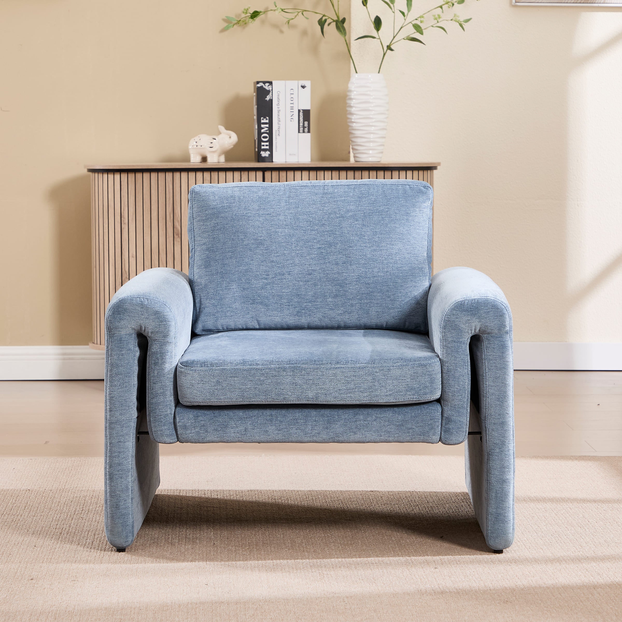 ROCITY Modern Chenille Upholstered Accent Armchair 1 PCS - 7103AC