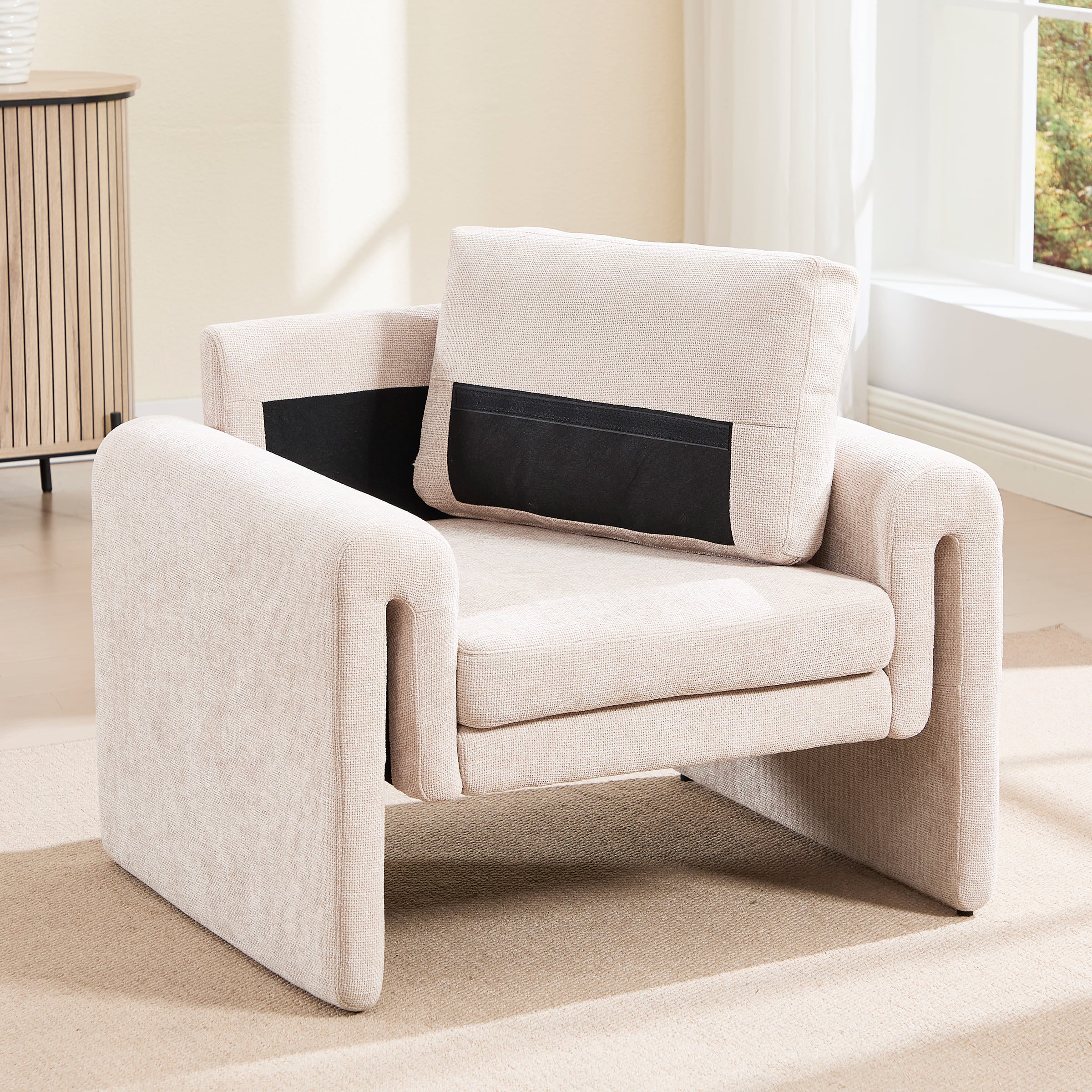ROCITY Modern Chenille Upholstered Accent Armchair 1 PCS - 7103AC