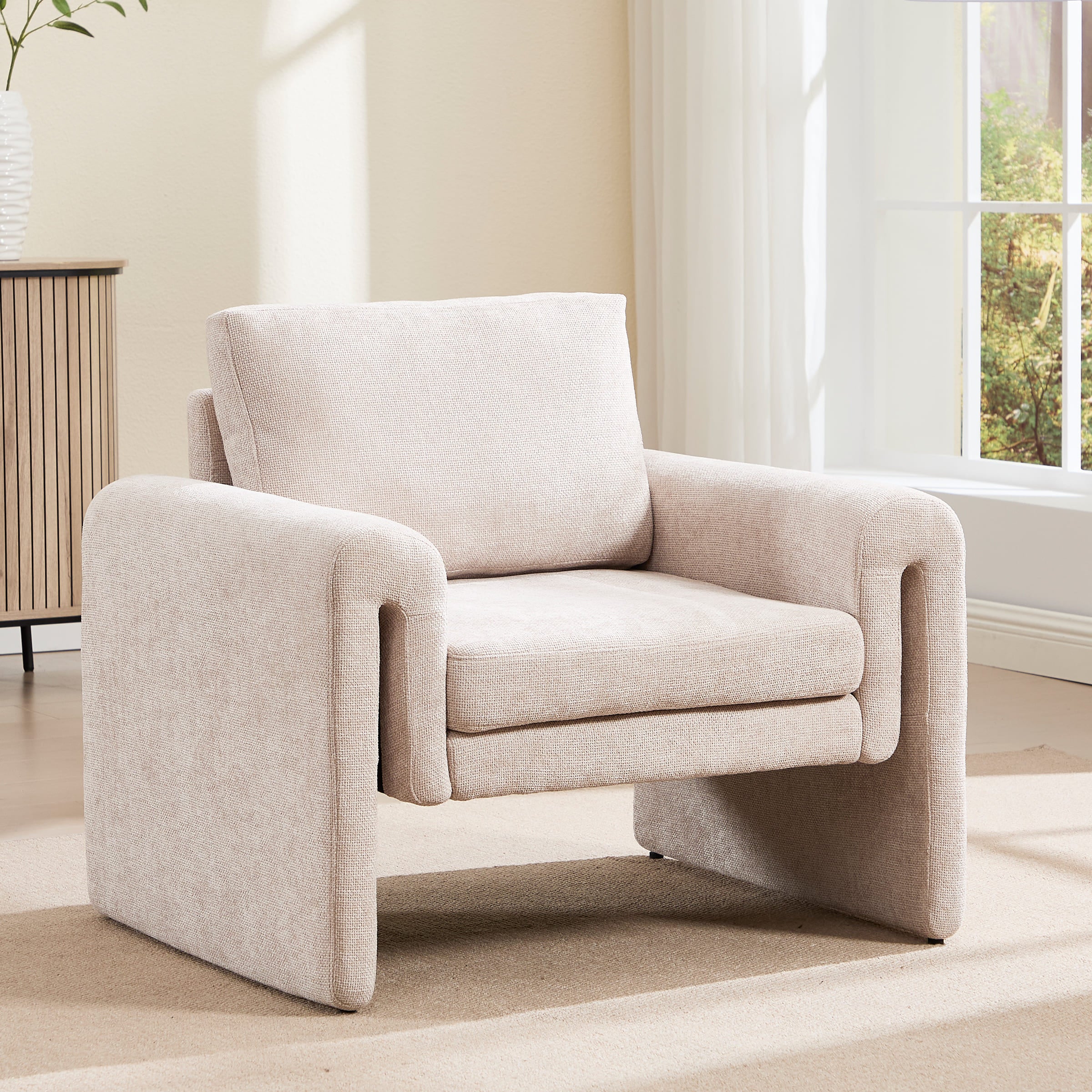 ROCITY Modern Chenille Upholstered Accent Armchair 1 PCS - 7103AC
