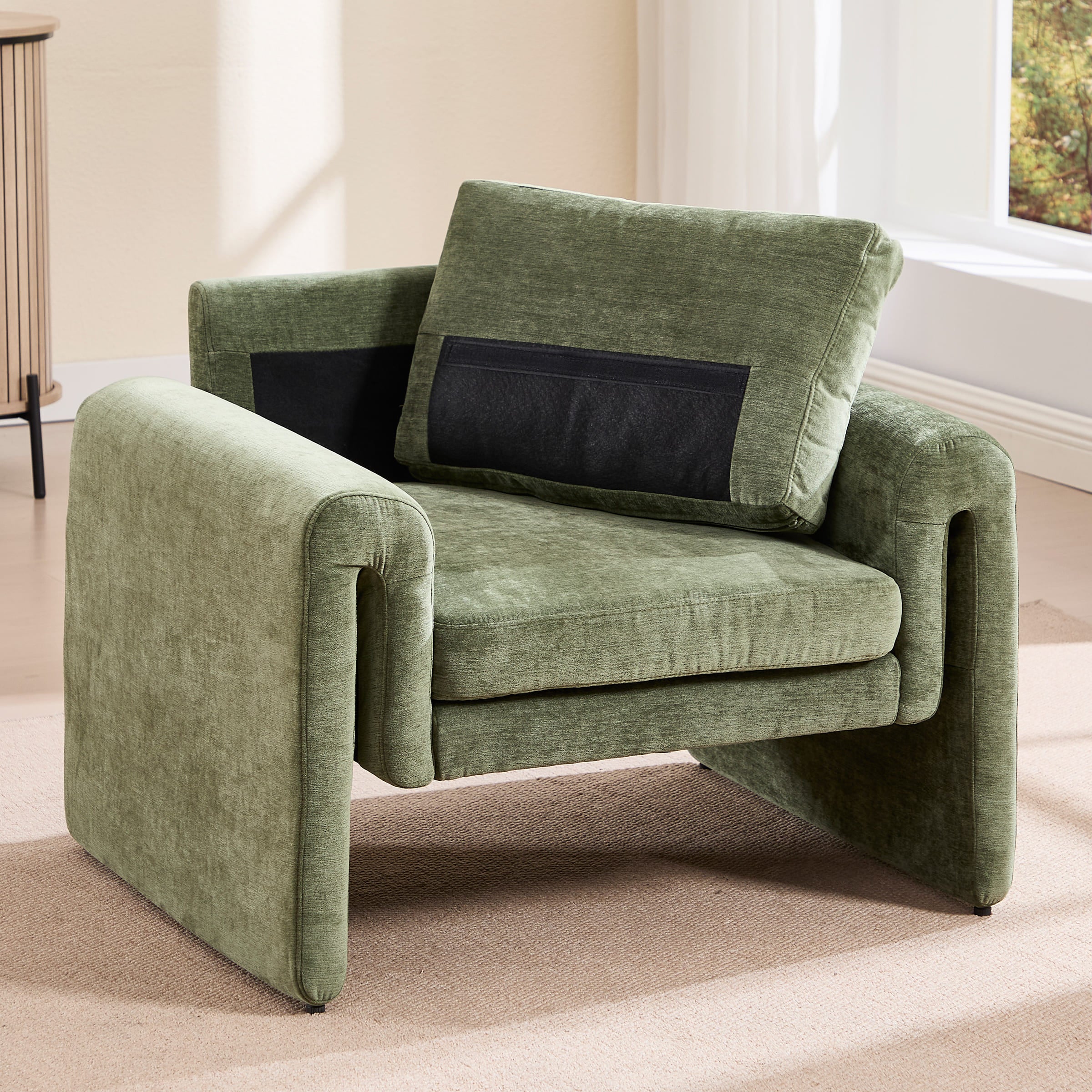 ROCITY Modern Chenille Upholstered Accent Armchair 1 PCS - 7103AC