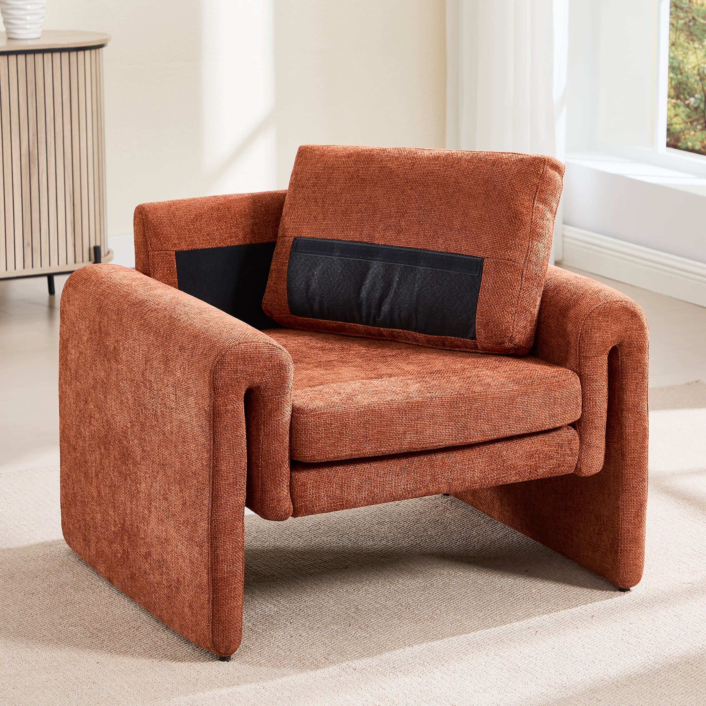 ROCITY Modern Chenille Upholstered Accent Armchair 1 PCS - 7103AC