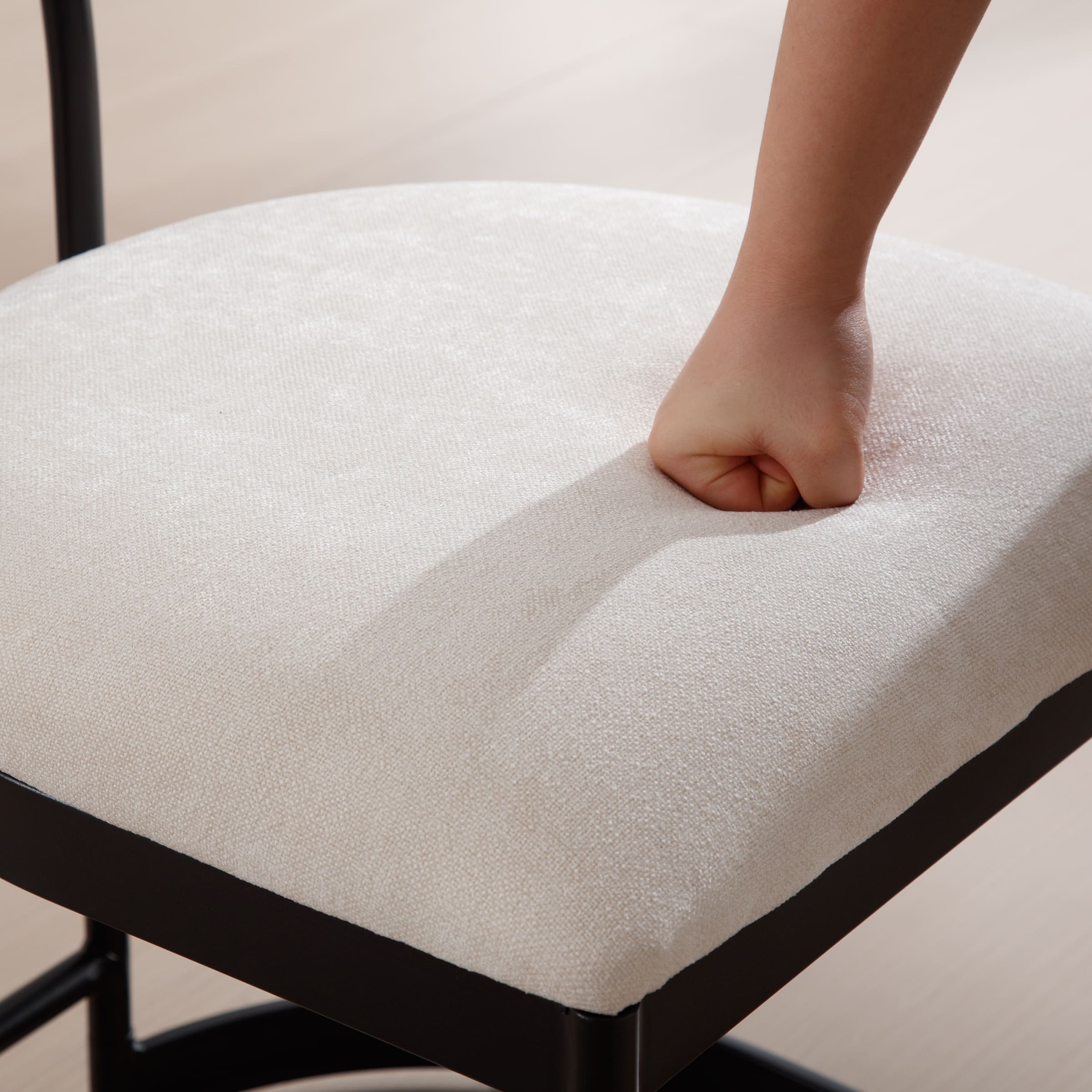 ROCITY Modern Gold Upholstered Dining Chairs Set of 2 - 23807