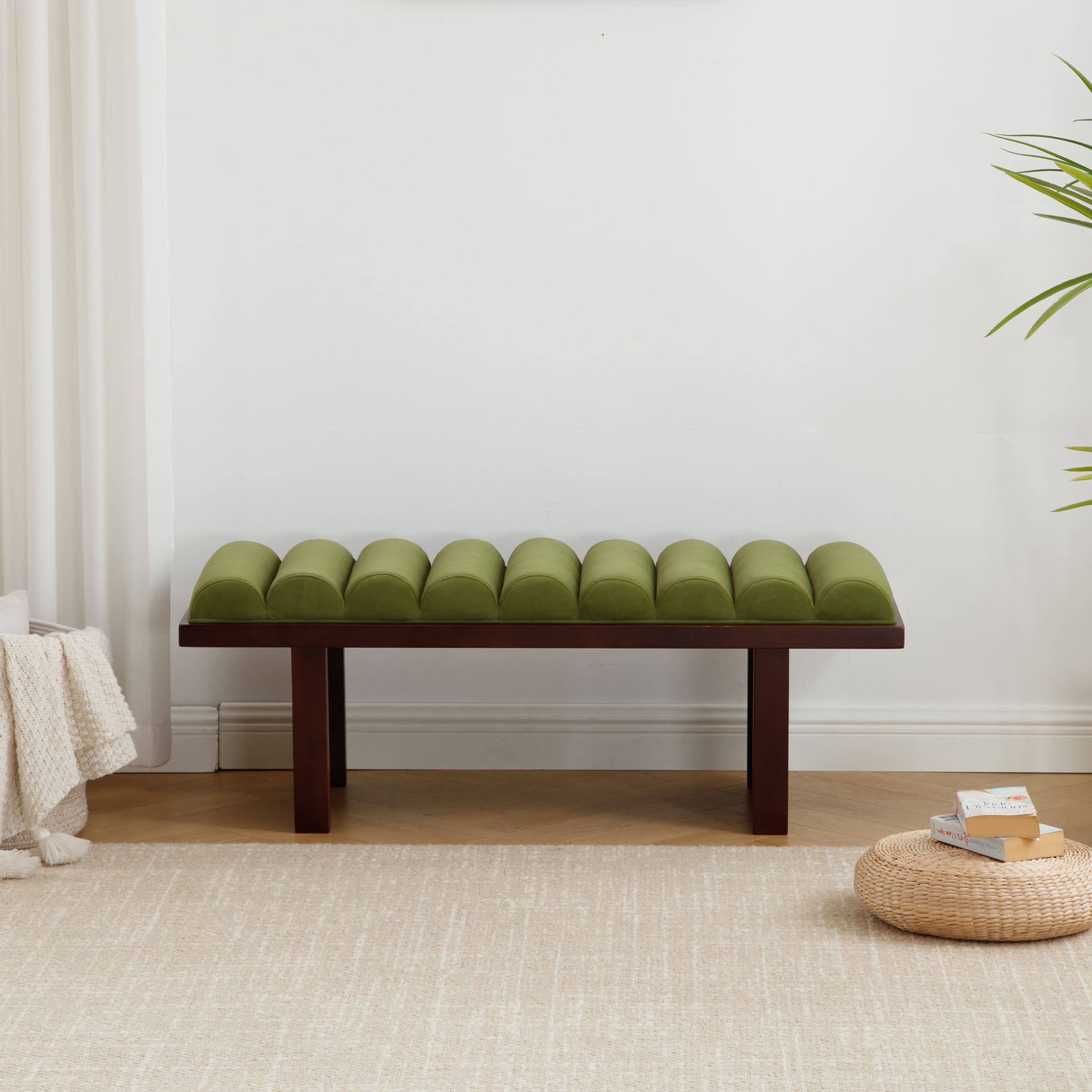 EALSON Modern Padded Wood Frame Bench - 2639BH