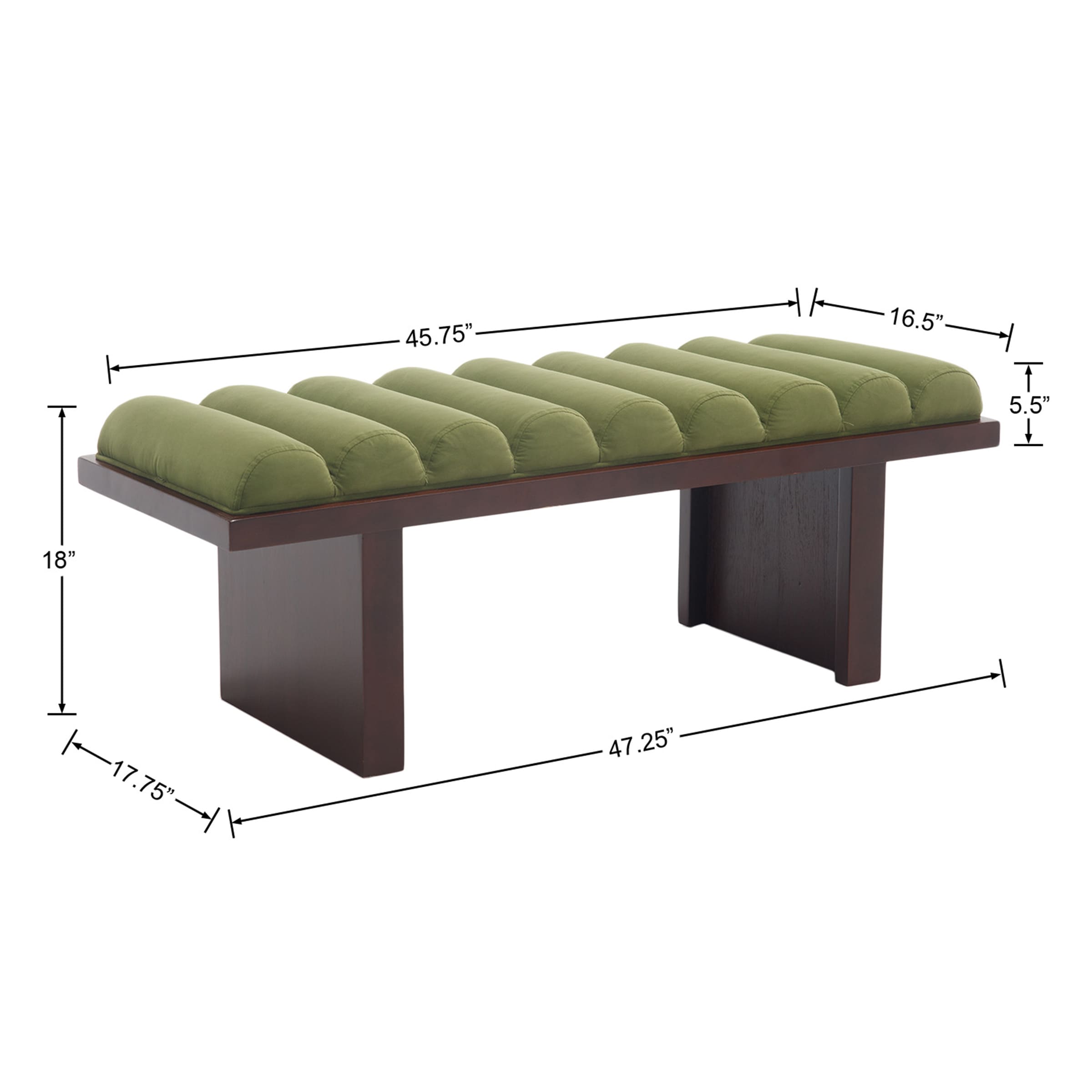 EALSON Modern Padded Wood Frame Bench - 2639BH