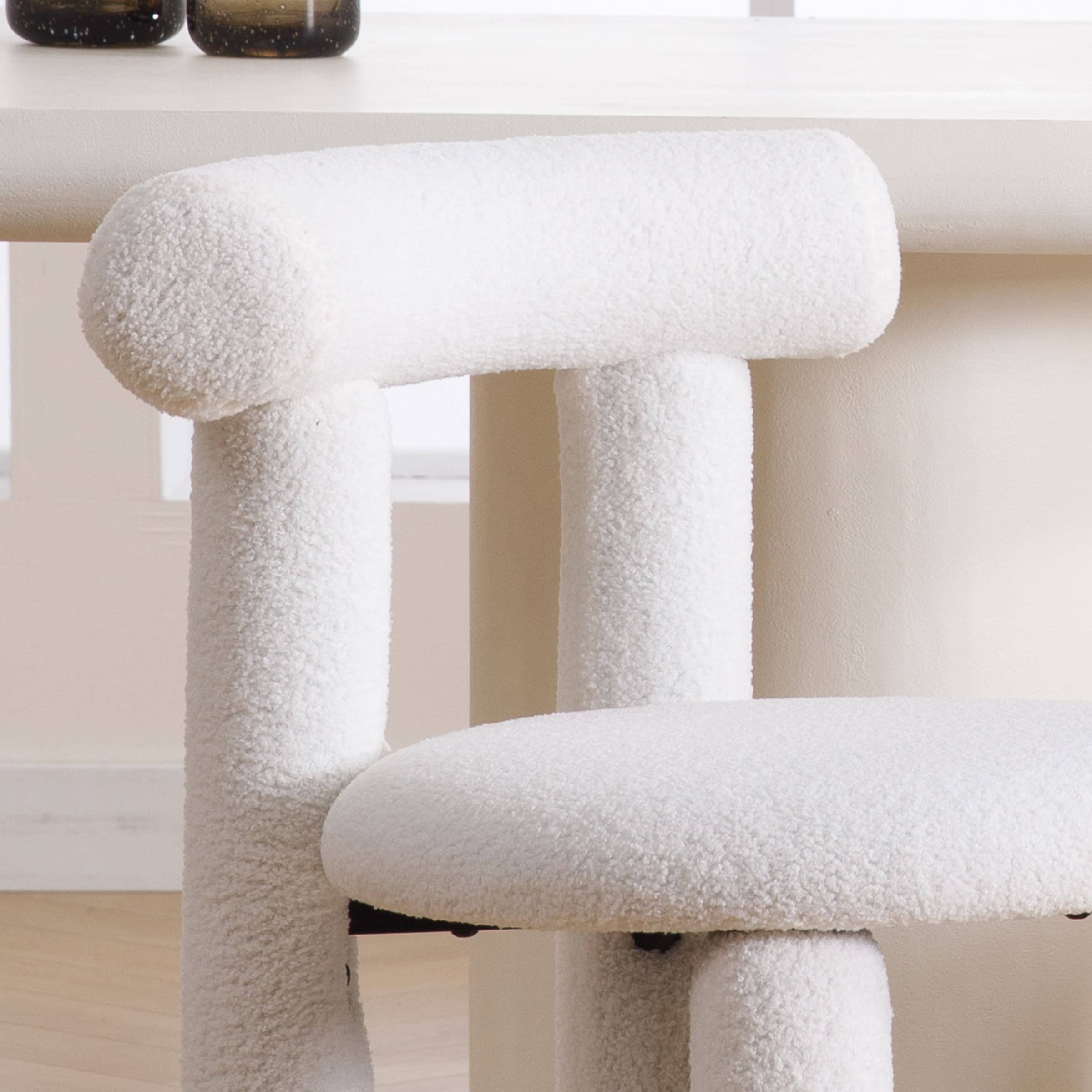 Modern Sherpa Cute Dining Chairs Set of 2 - 3136DC