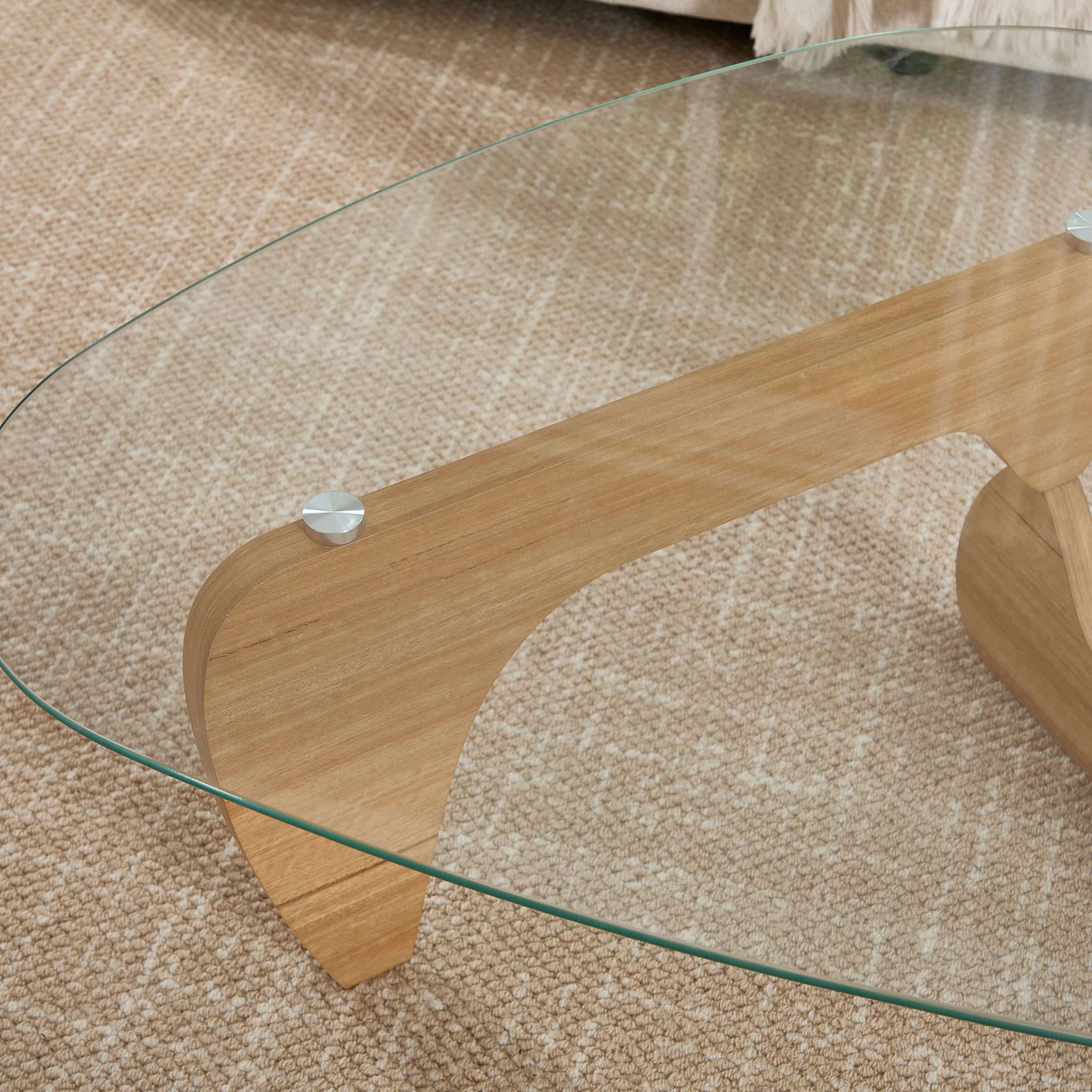 ROCITY Modern Triangle Center Glass Coffee Table - 7736CT