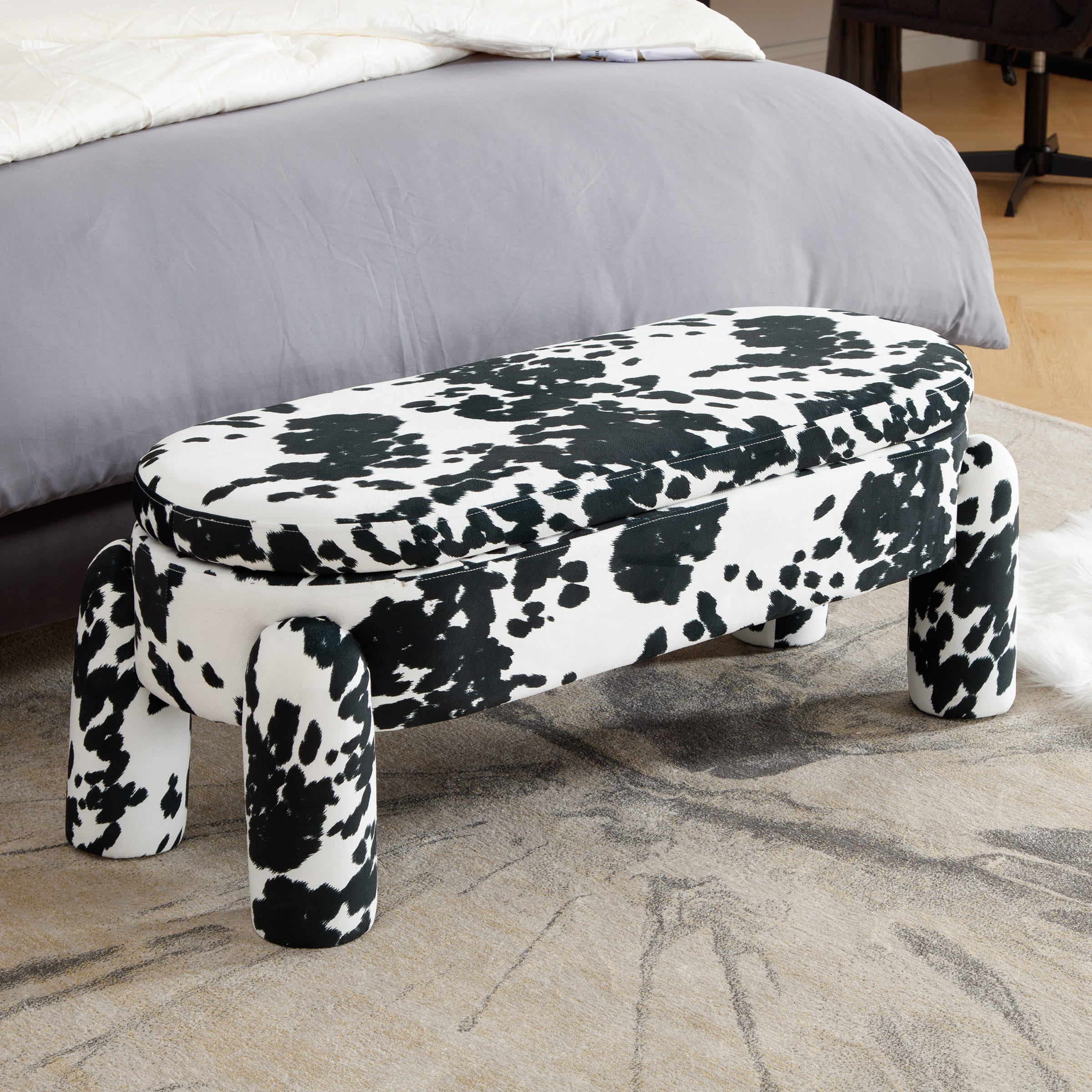 ROCITY Modern Upholstered Storage Bench - 2566BH