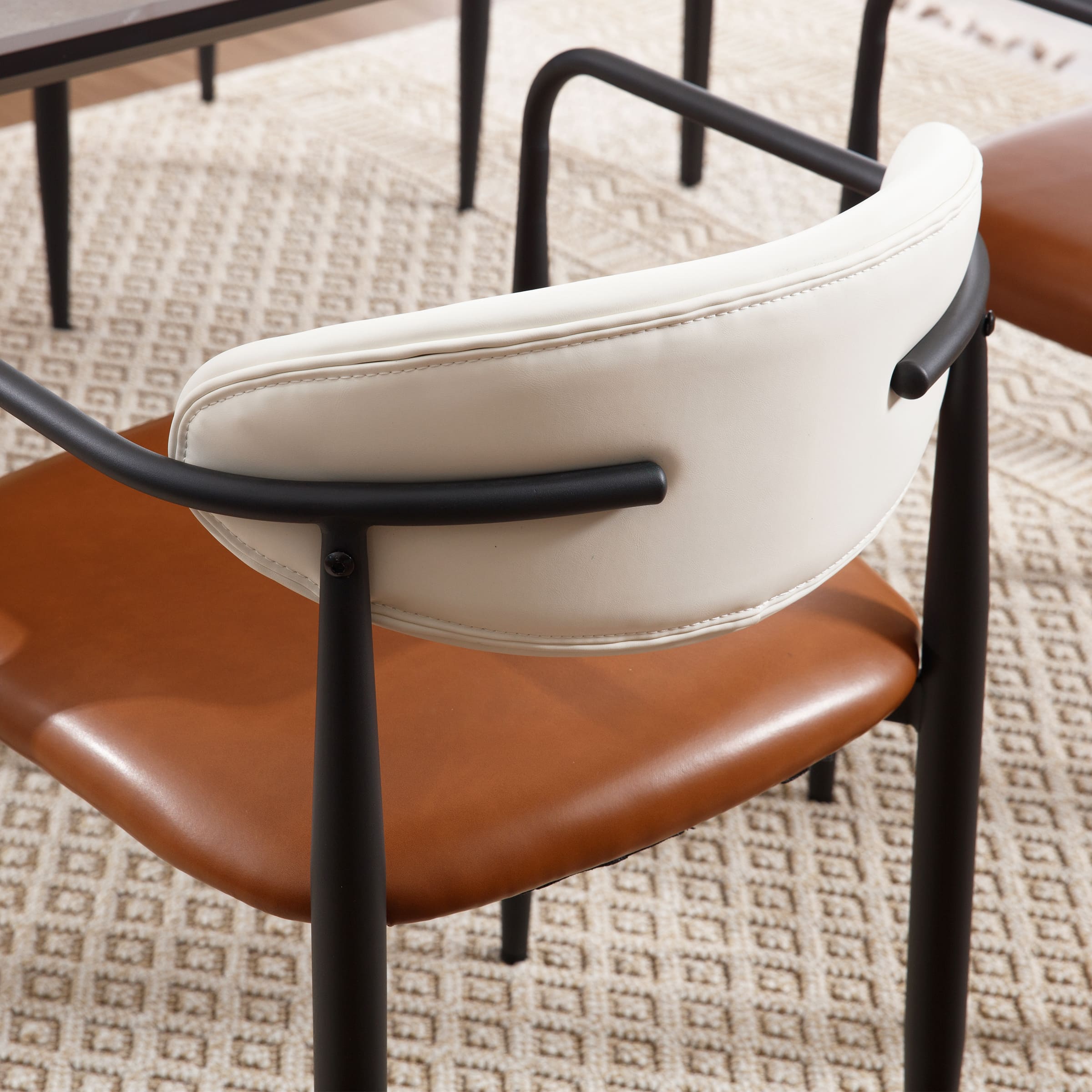 ROCITY Modern White Dining Chairs Set of 2 - 91644DC