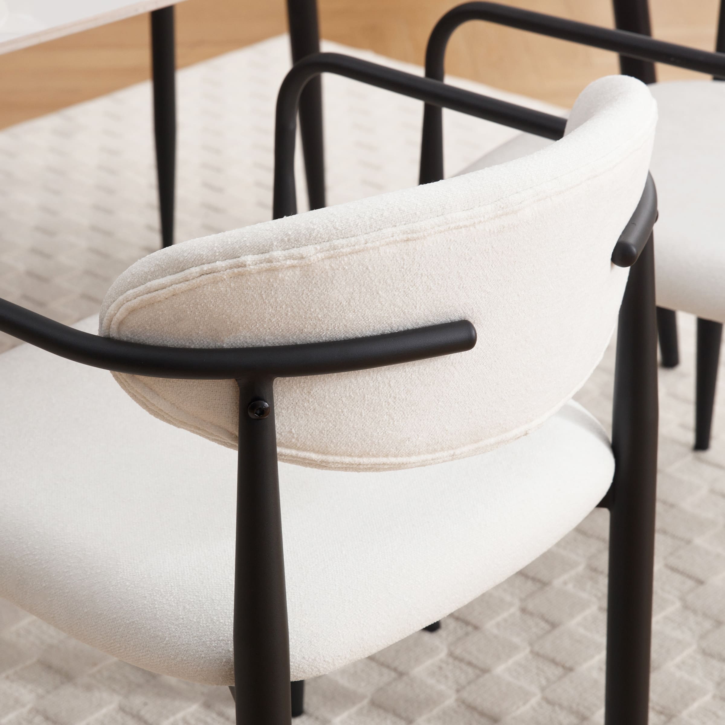 ROCITY Modern White Dining Chairs Set of 2 - 91644DC