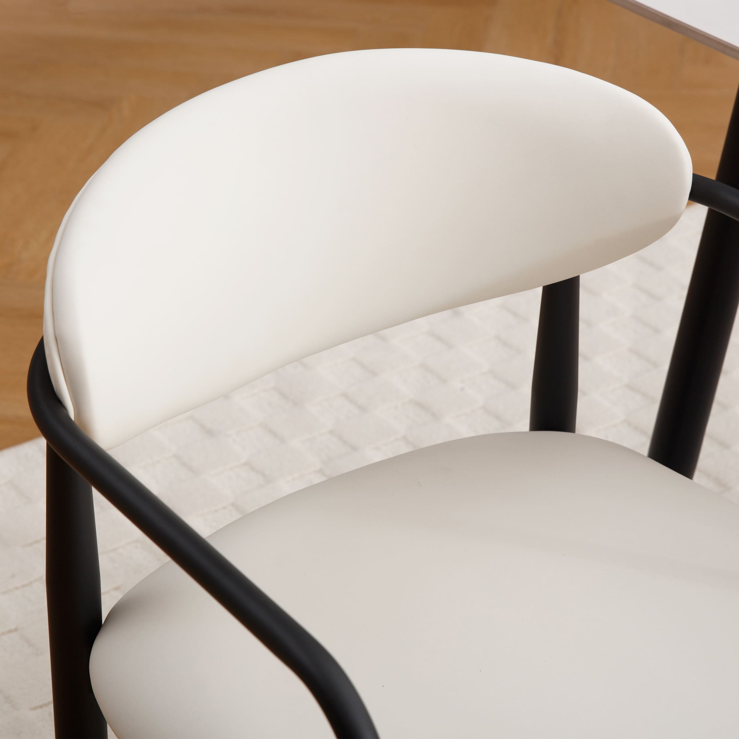 ROCITY Modern White Dining Chairs Set of 2 - 91644DC