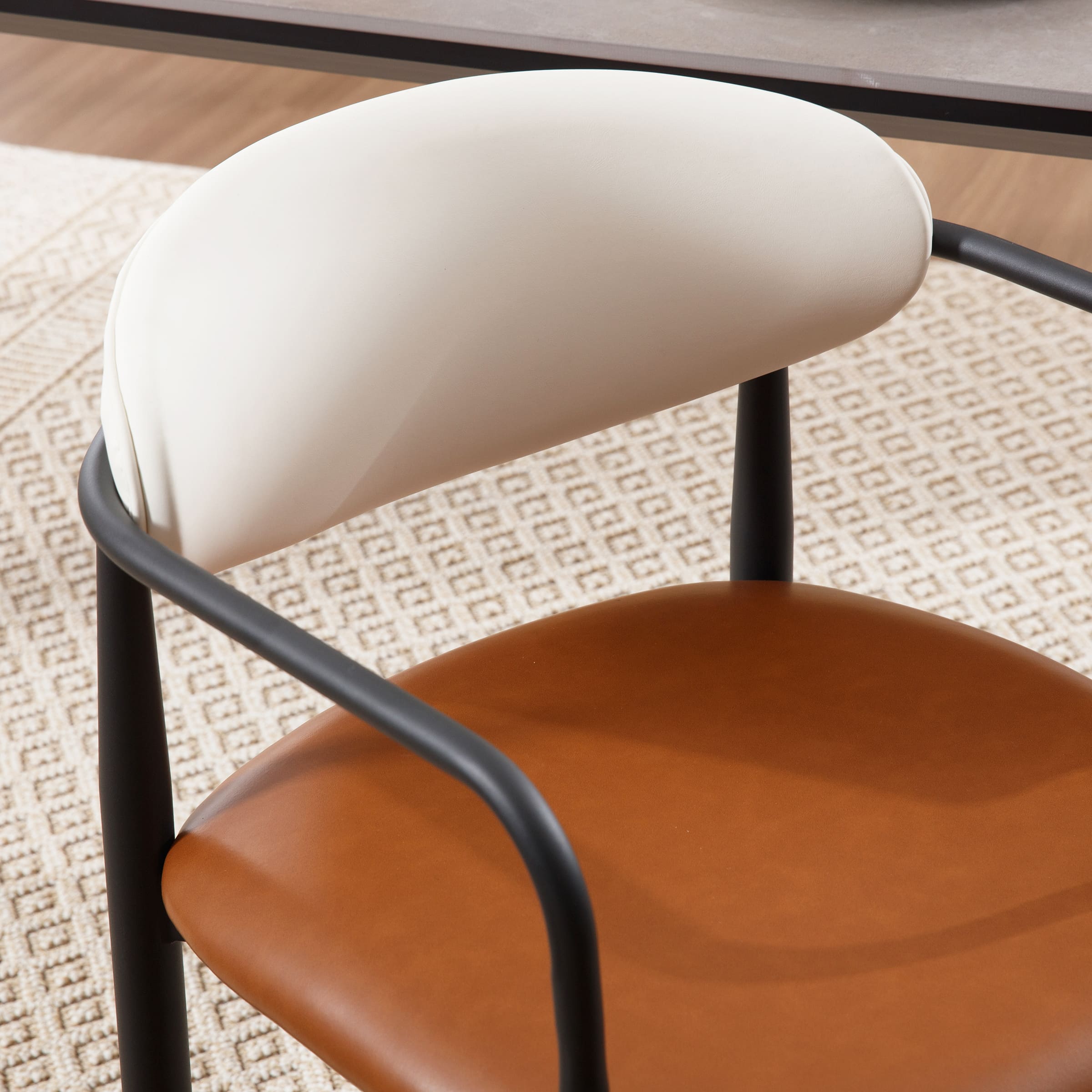 ROCITY Modern White Dining Chairs Set of 2 - 91644DC