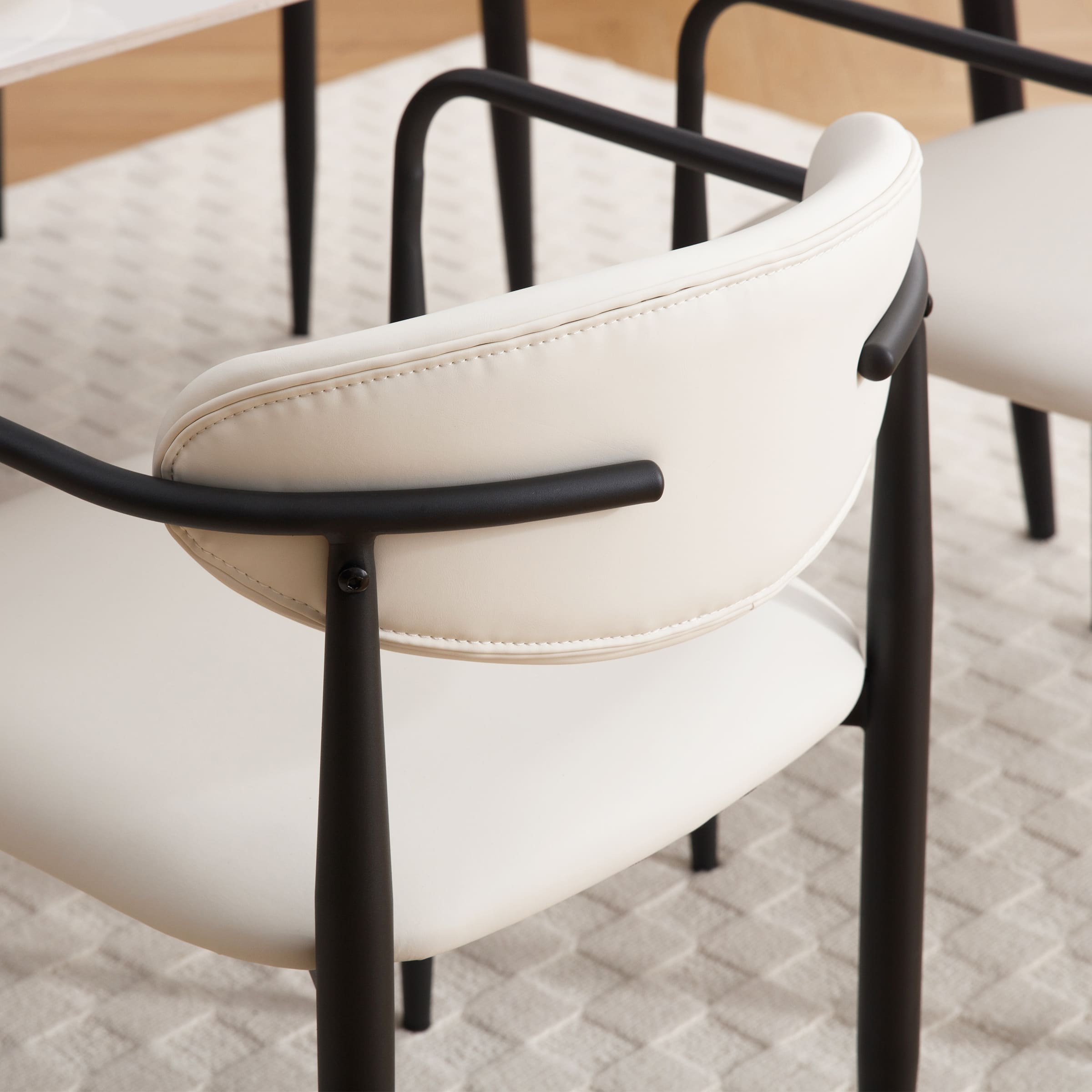 ROCITY Modern White Dining Chairs Set of 2 - 91644DC