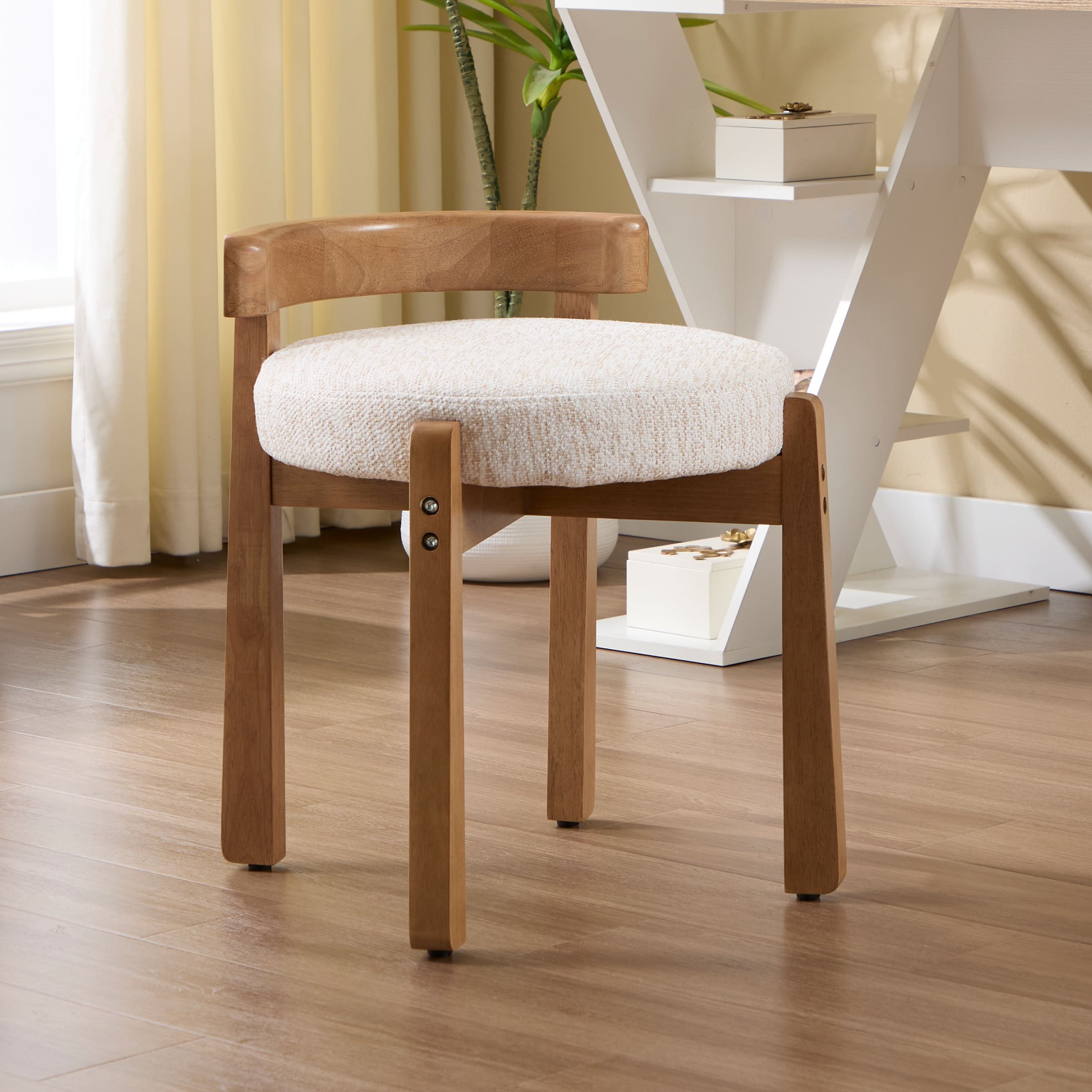 ROCITY Modern Wood Ottoman with Backrest 1PC - 2654OT