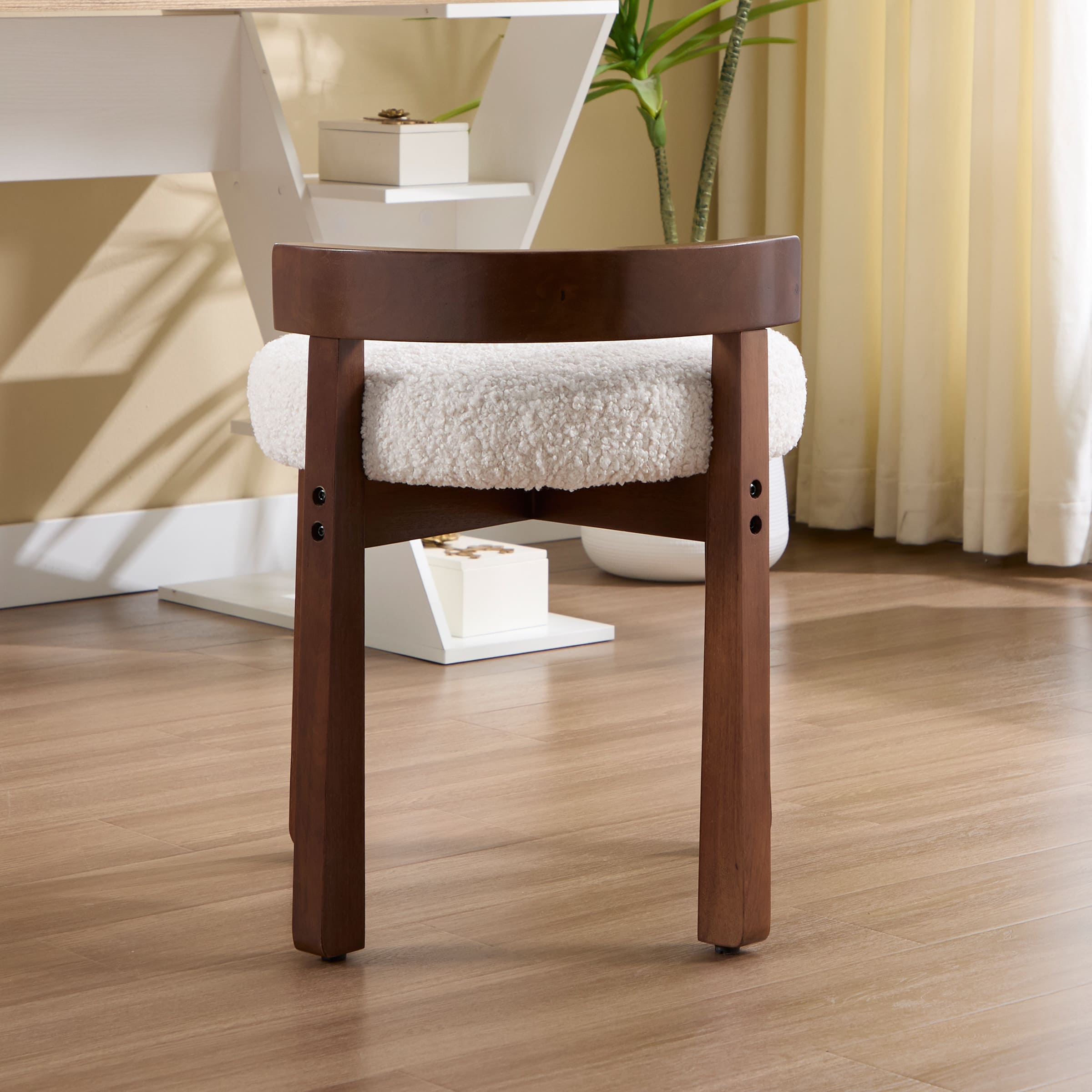 ROCITY Modern Wood Ottoman with Backrest 1PC - 2654OT