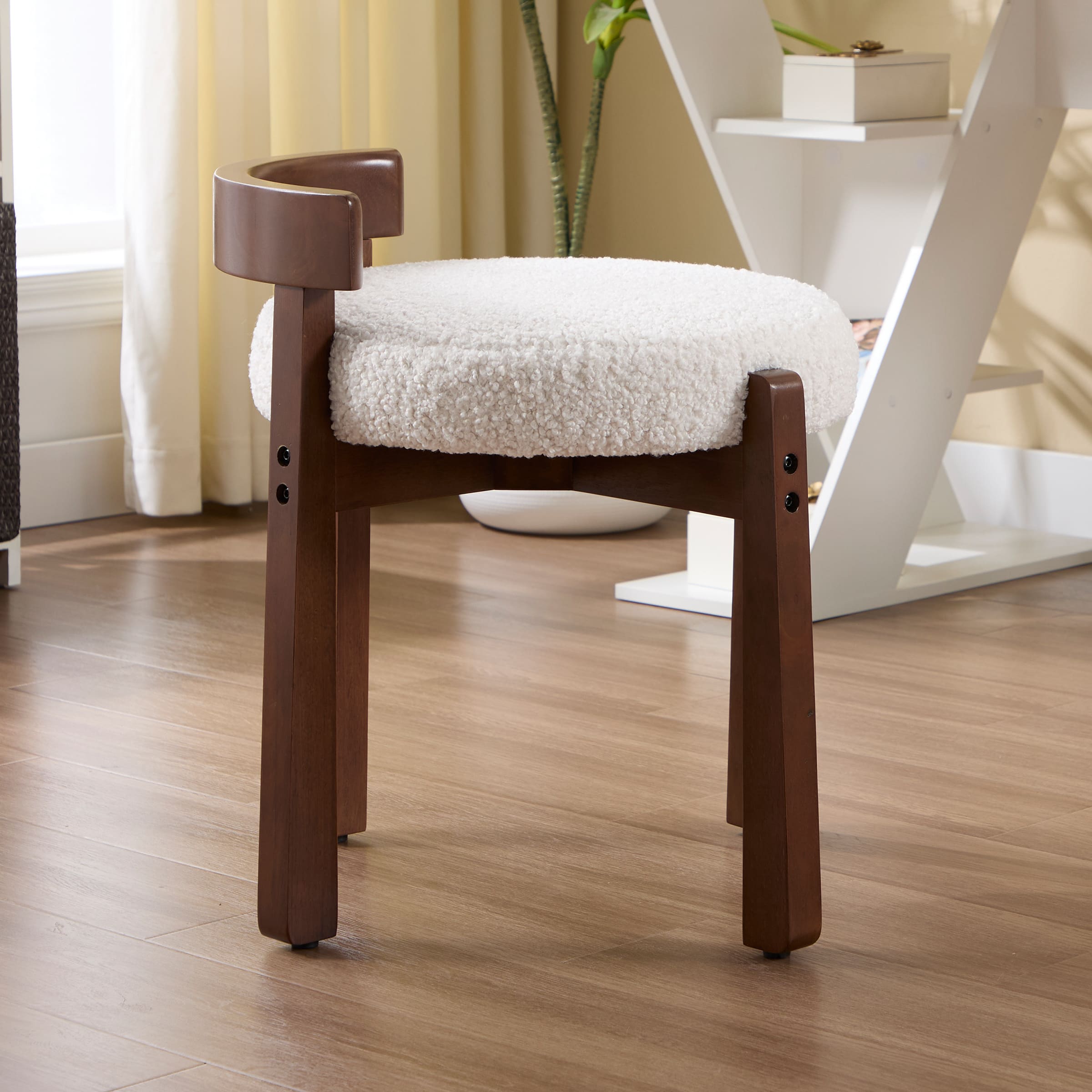 ROCITY Modern Wood Ottoman with Backrest 1PC - 2654OT