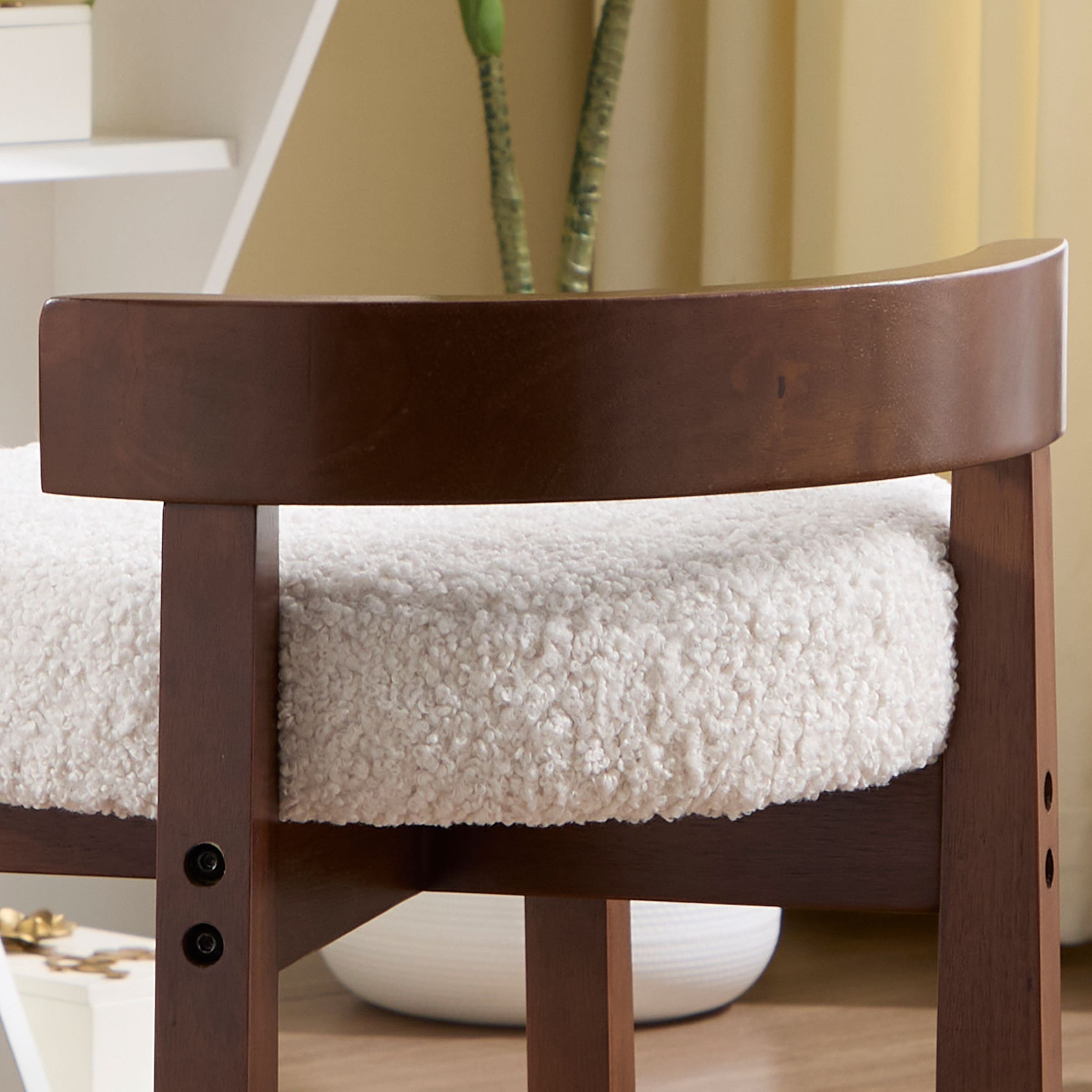 ROCITY Modern Wood Ottoman with Backrest 1PC - 2654OT