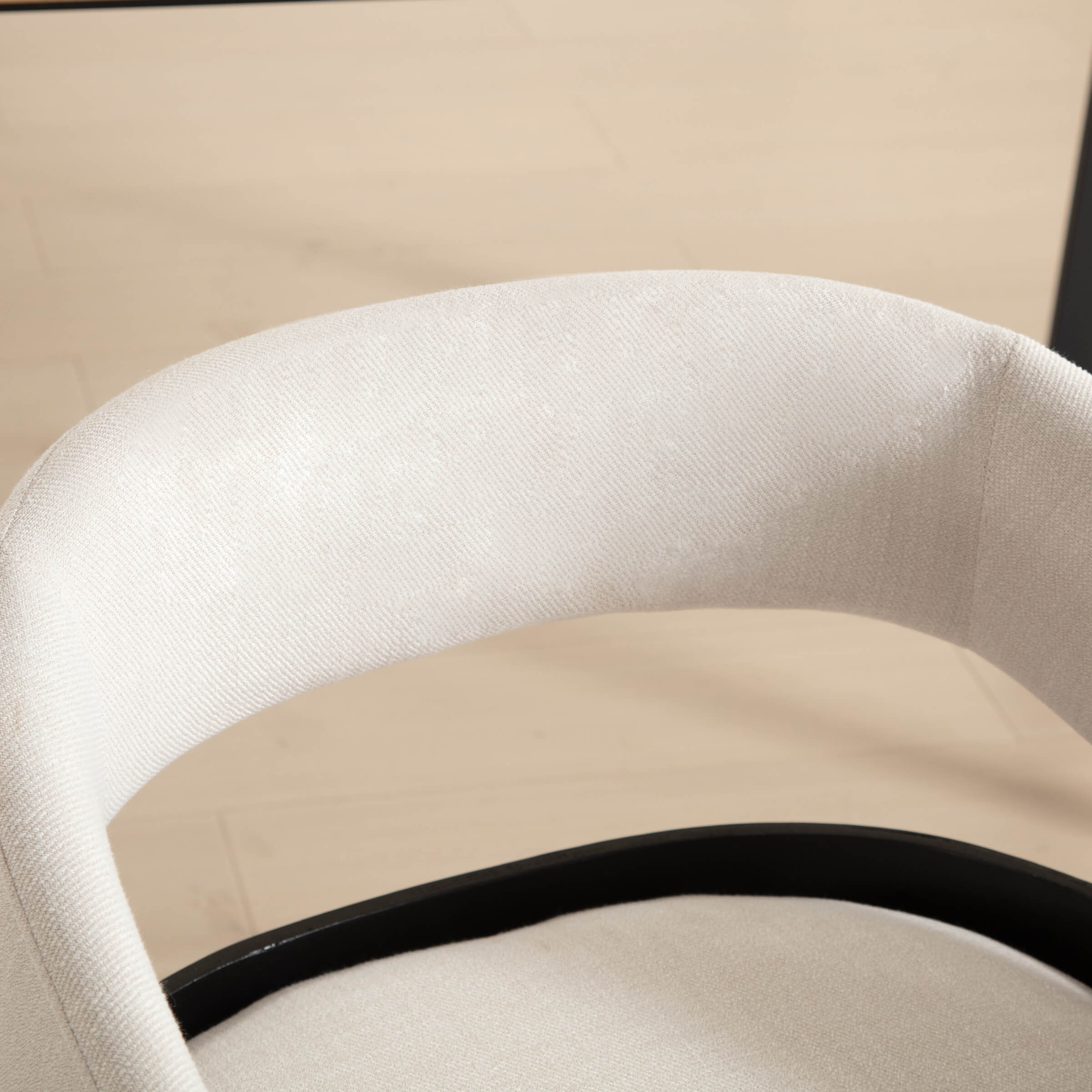 ROCITY Open Barrel Curved Back Dining Chairs Set of 2 - 1999DC