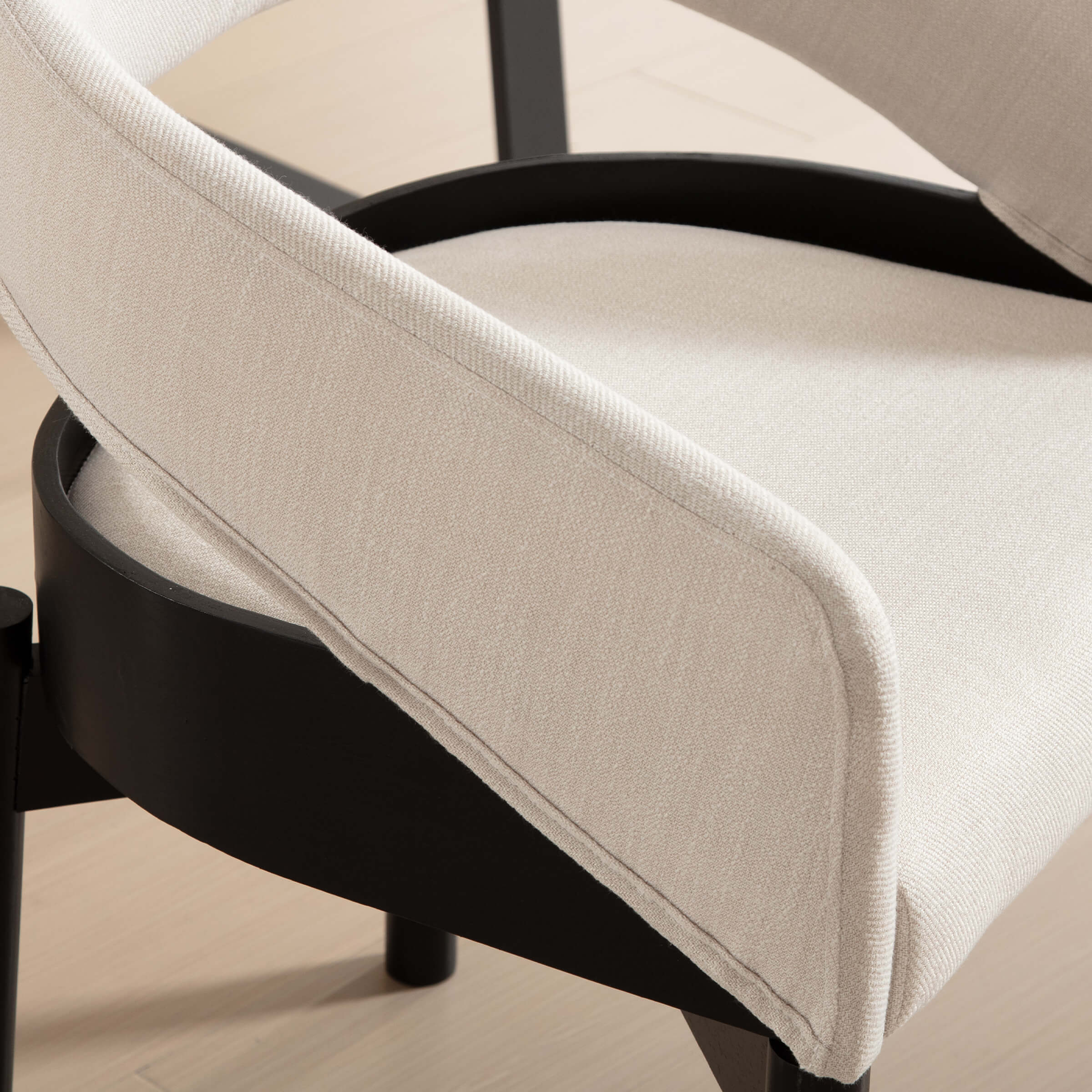 ROCITY Open Barrel Curved Back Dining Chairs Set of 2 - 1999DC